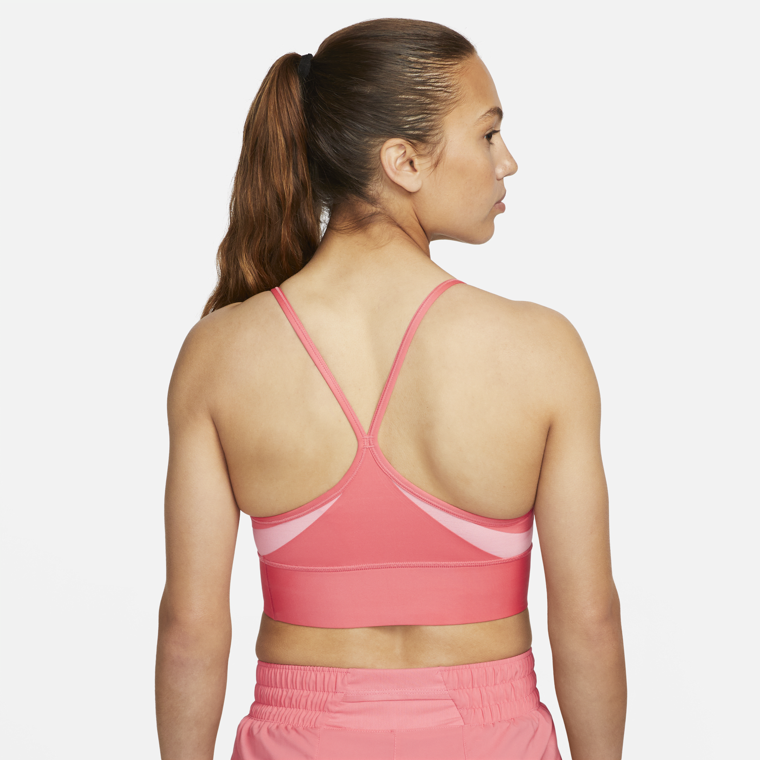 Nike Women's Indy Light-support Padded Longline Sports Bra In Pink