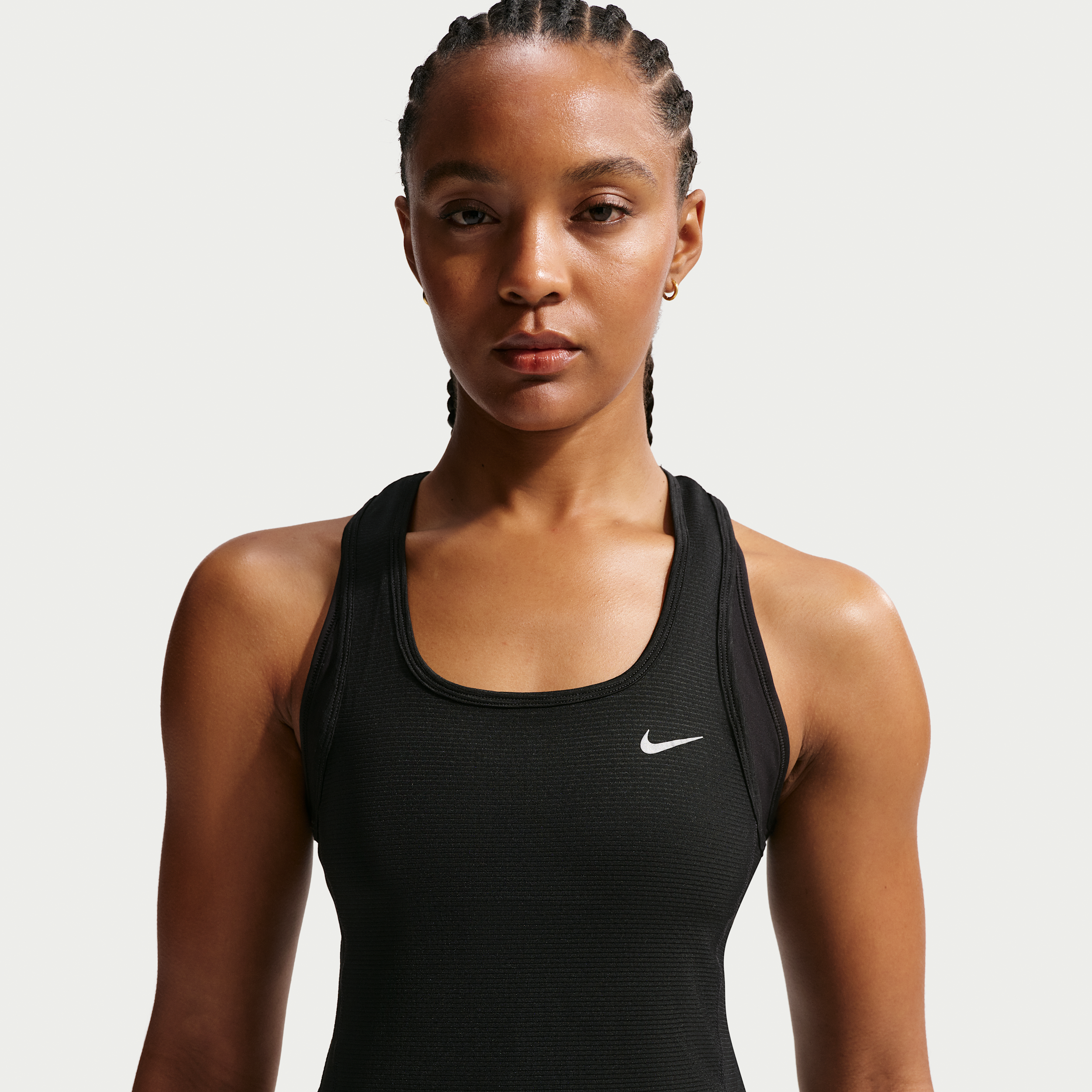 Nike Women's Tempo Dri-FIT Cropped Mesh Tank Top in Black | IF1480-010