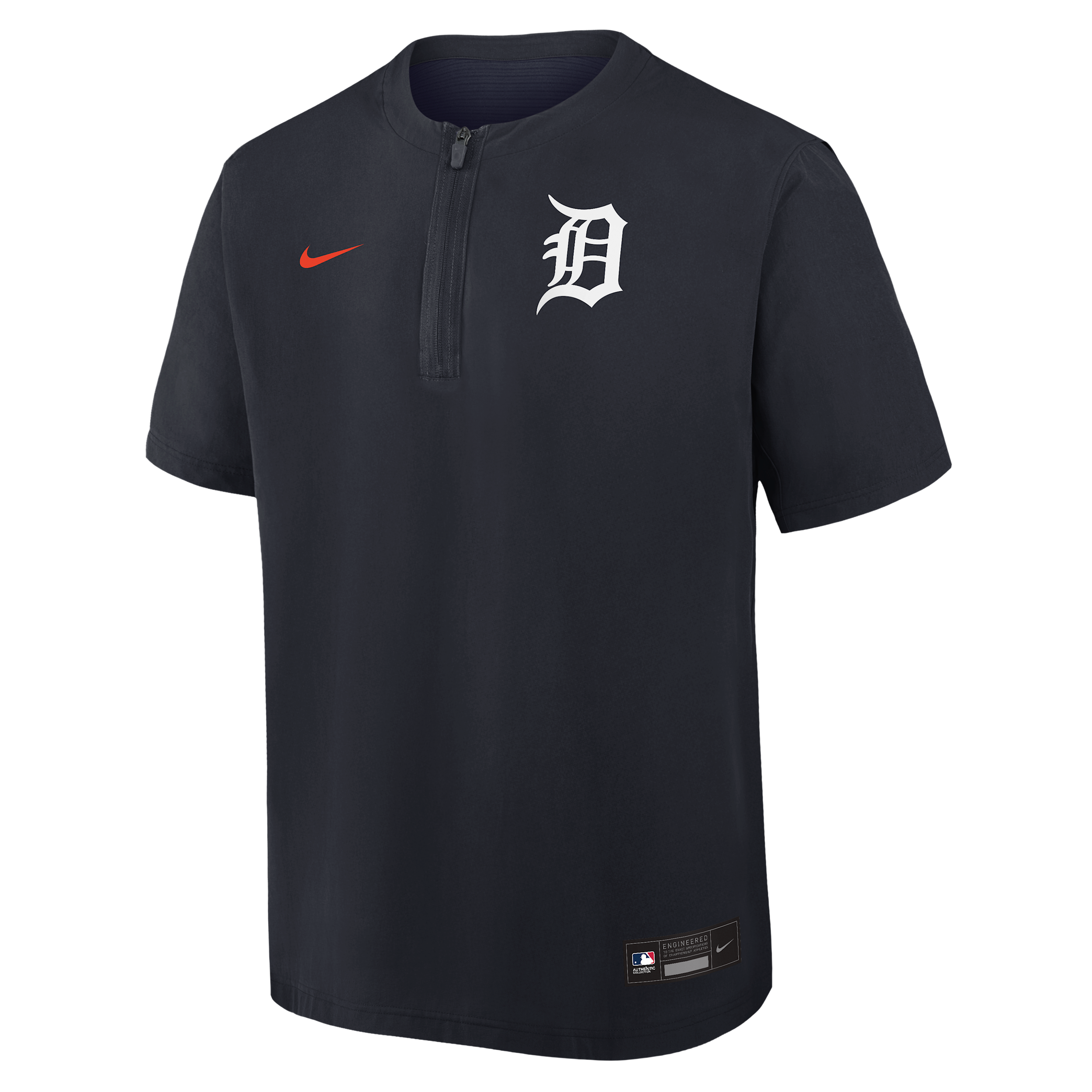 Detroit Tigers Authentic Collection Nike Men's Dri-FIT MLB 1/4-Zip Short-Sleeve Windshirt in Blue | 04HF0GIODG-Q9T