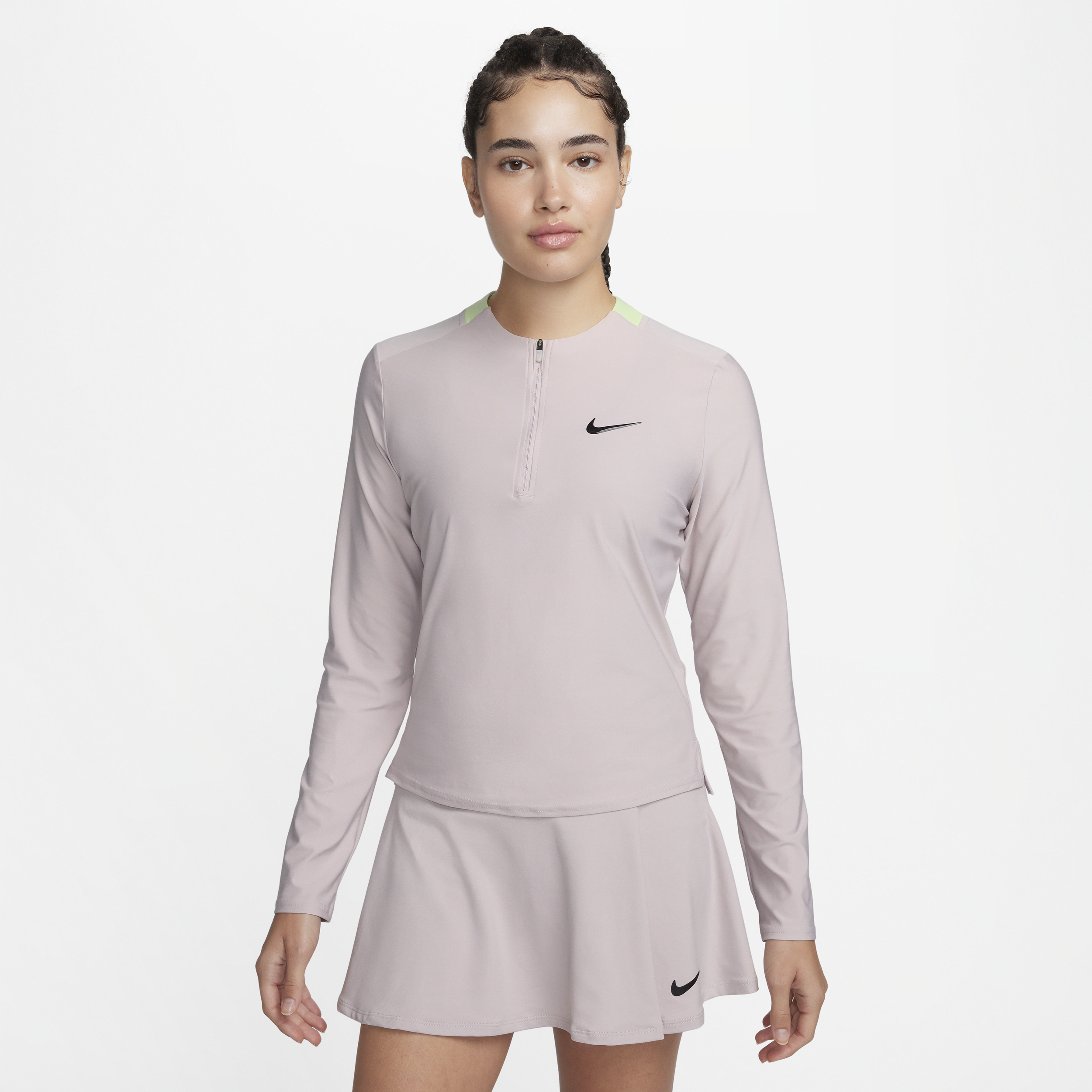 Nike Women's Court Advantage Dri-fit 1/4-zip Tennis Mid Layer In Purple
