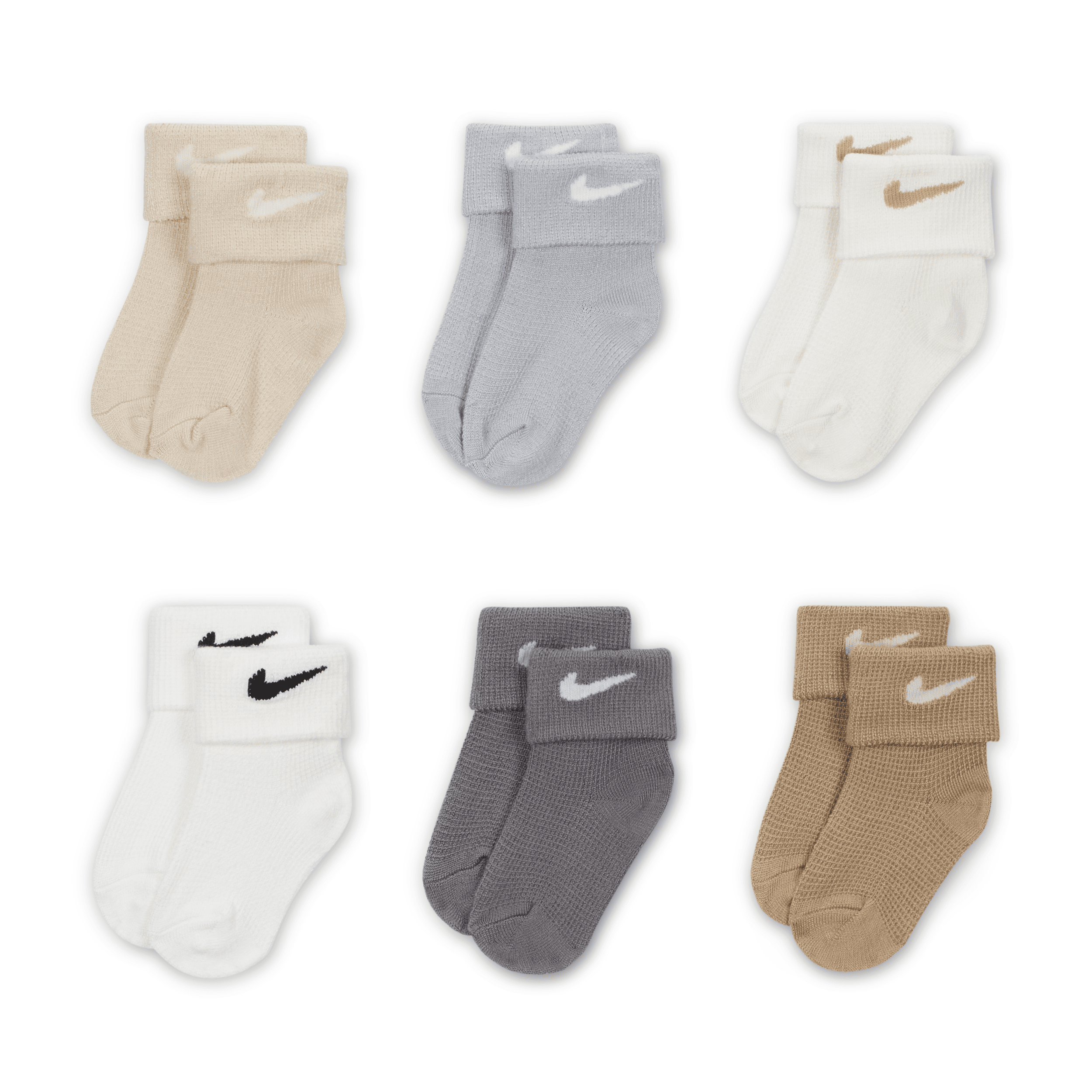 NIKE BABY (12-24M) WAFFLE KNIT SOCKS (6 PAIRS) 1015699323