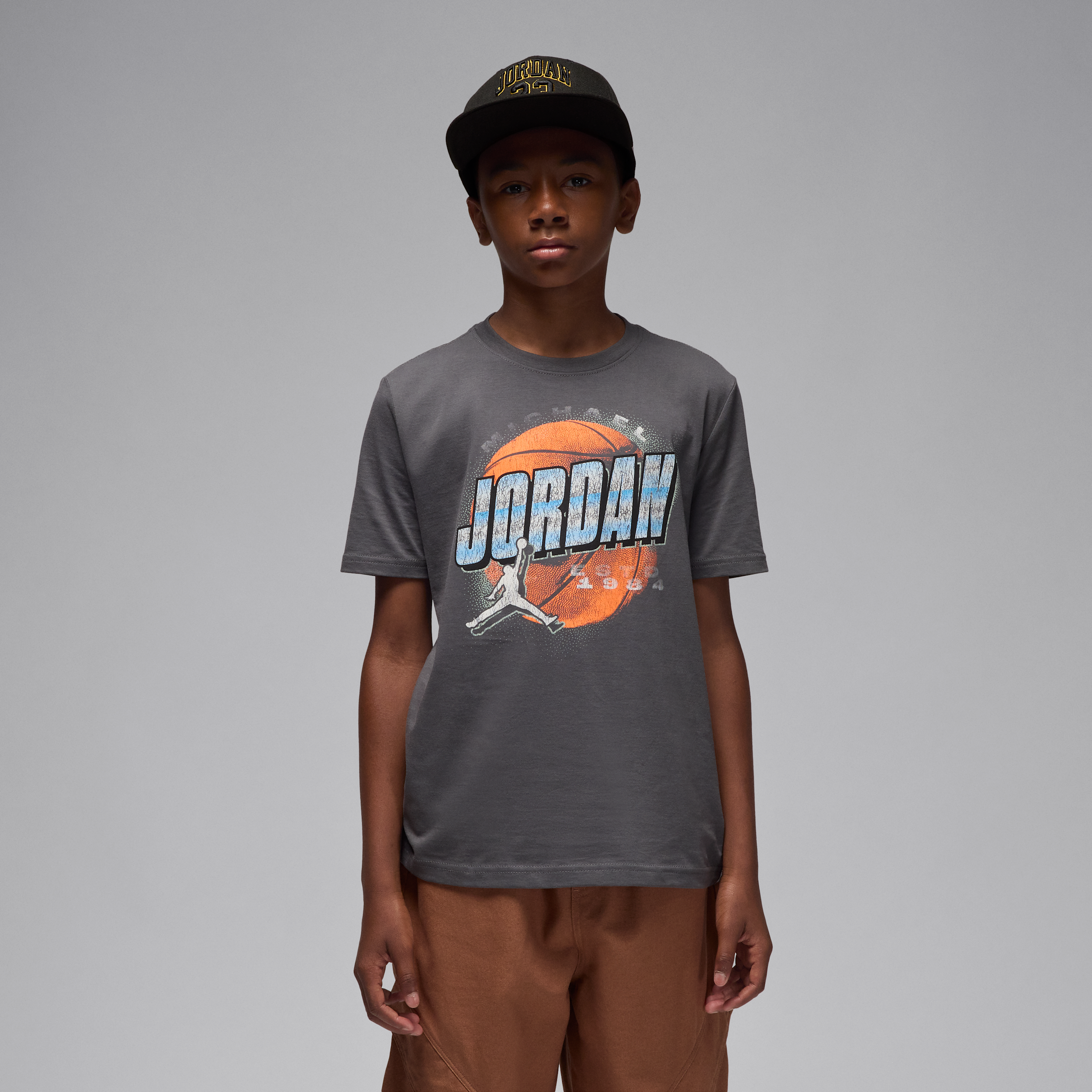 Jordan Big Kids' Distressed Chrome T-shirt In Gray