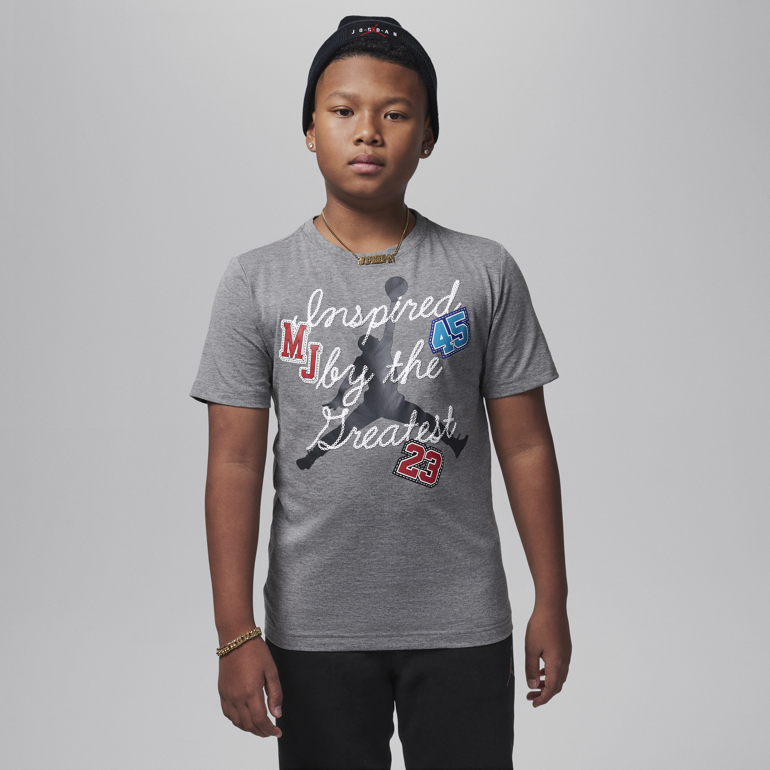 Jordan Big Kids' Graphic T-shirt In Grey