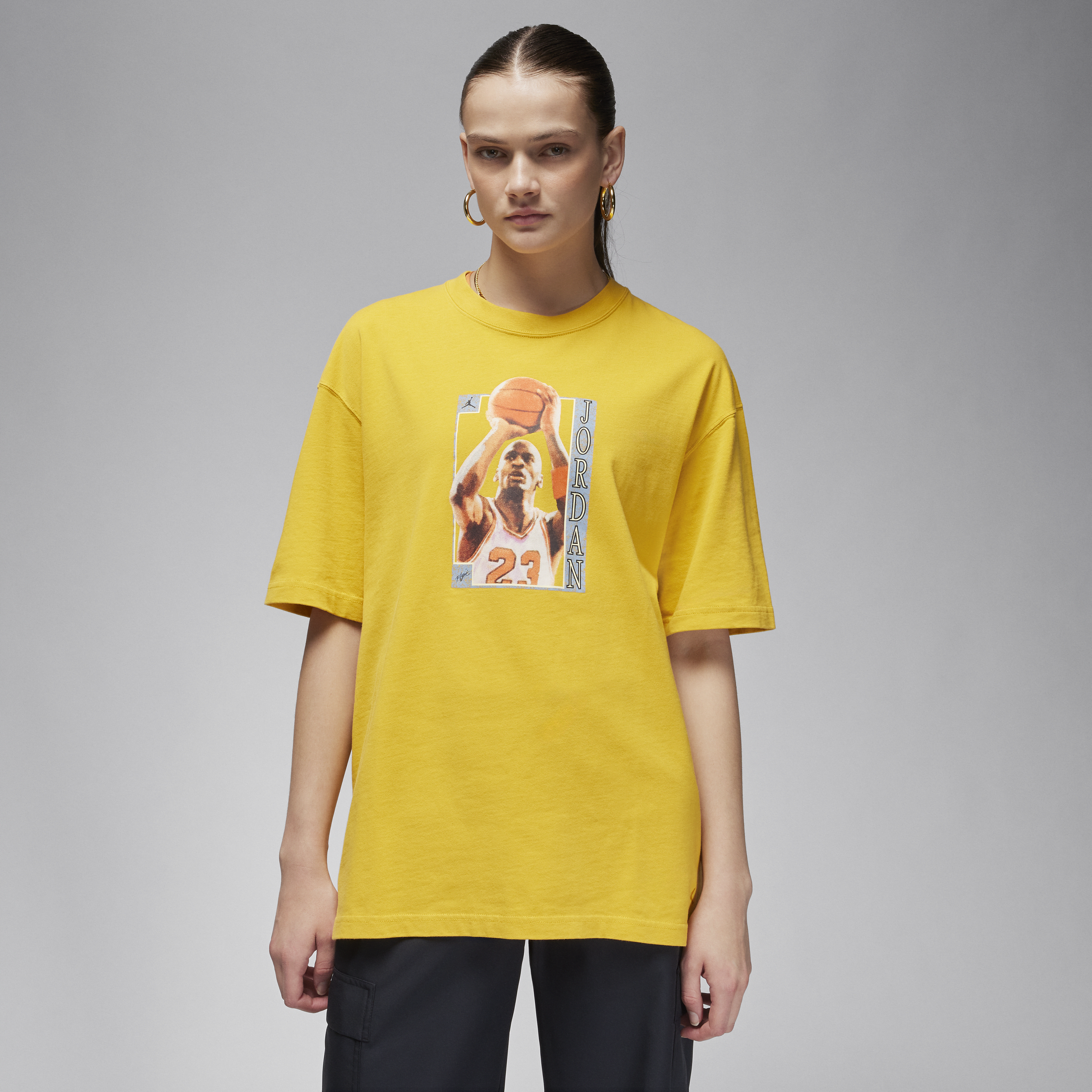 Shop Jordan Women's  Oversized Graphic T-shirt In Yellow