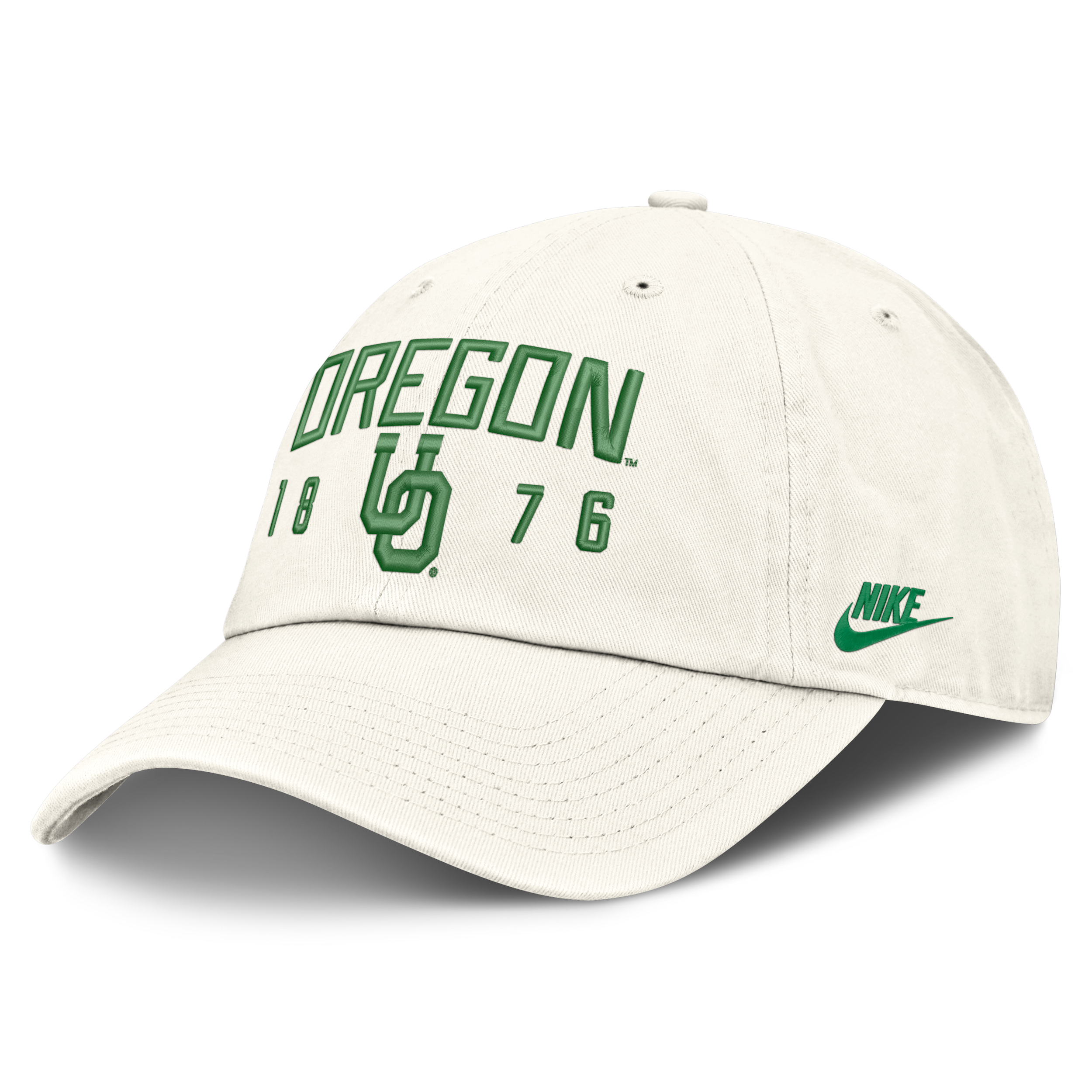 Oregon Natural Club Nike Men's College Adjustable Hat in White | NC0111KUOV-3WA
