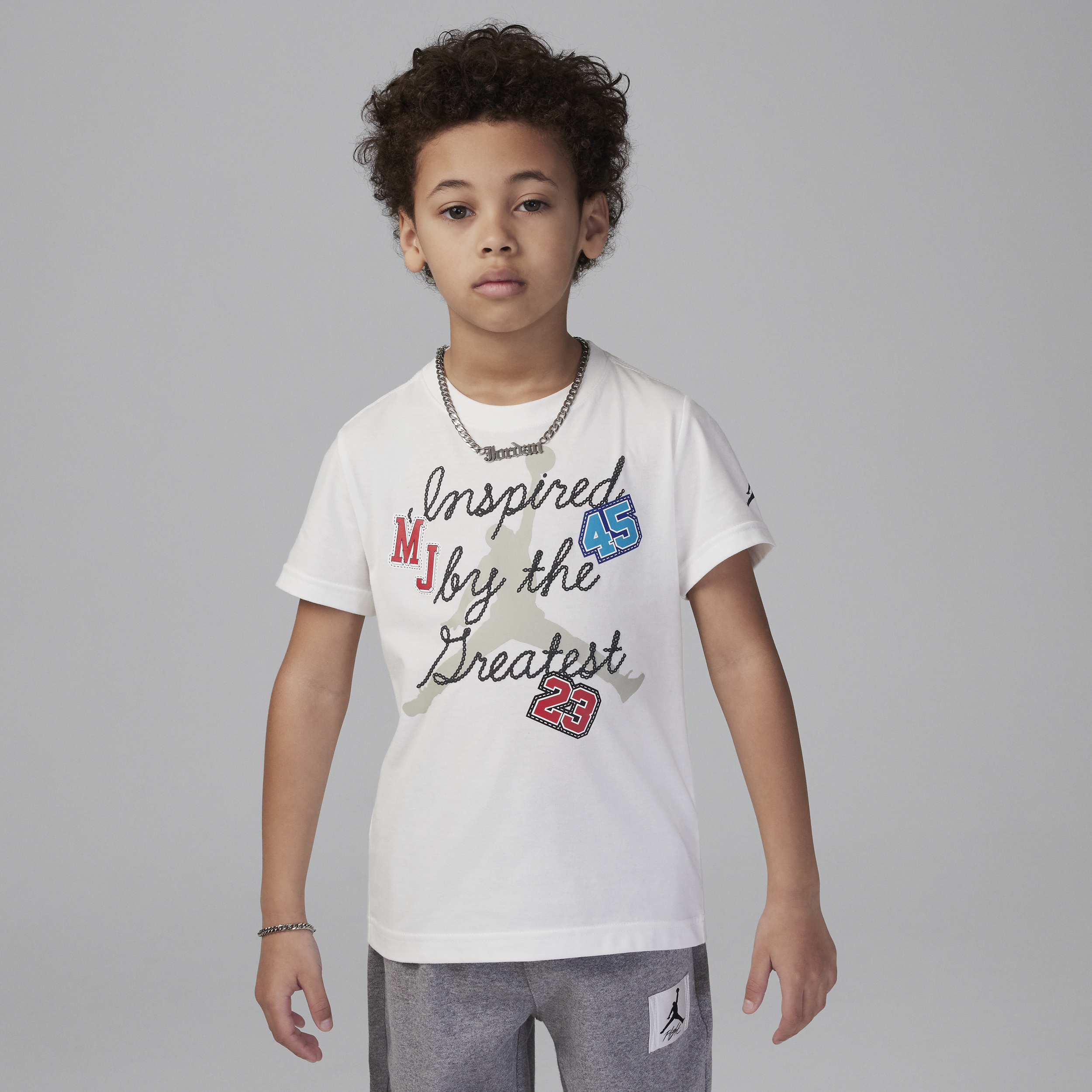 Jordan Little Kids' Graphic T-shirt In White