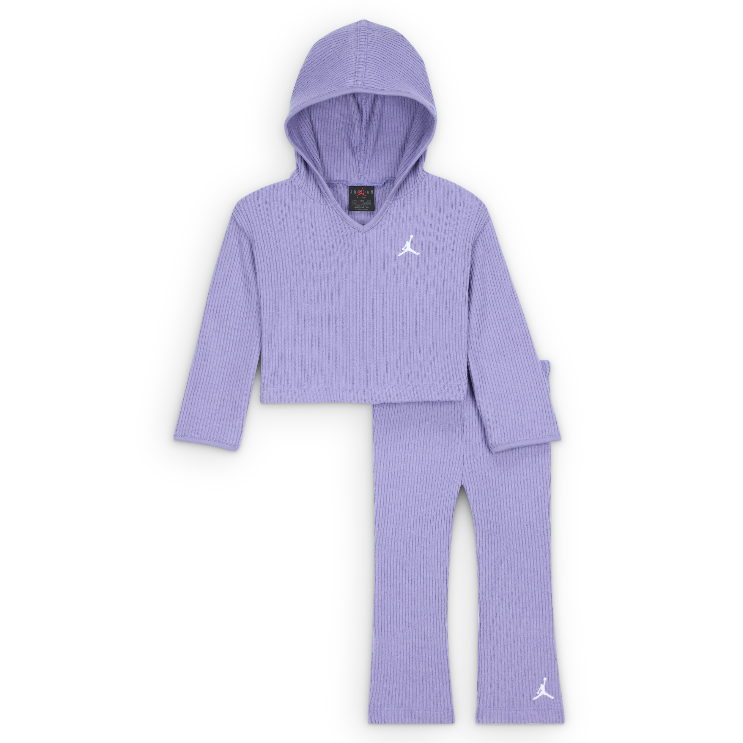 Jordan Baby (12-) Heir To The Crown 2-piece Ribbed Pullover Set In Purple