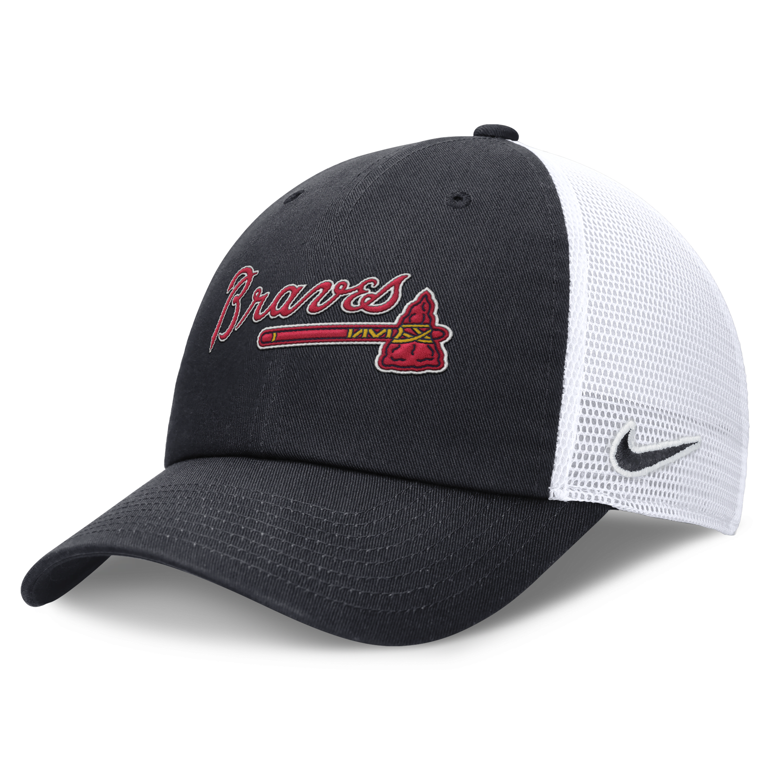 Nike Atlanta Braves Evergreen Wordmark Club  Men's Mlb Adjustable Hat In Blue