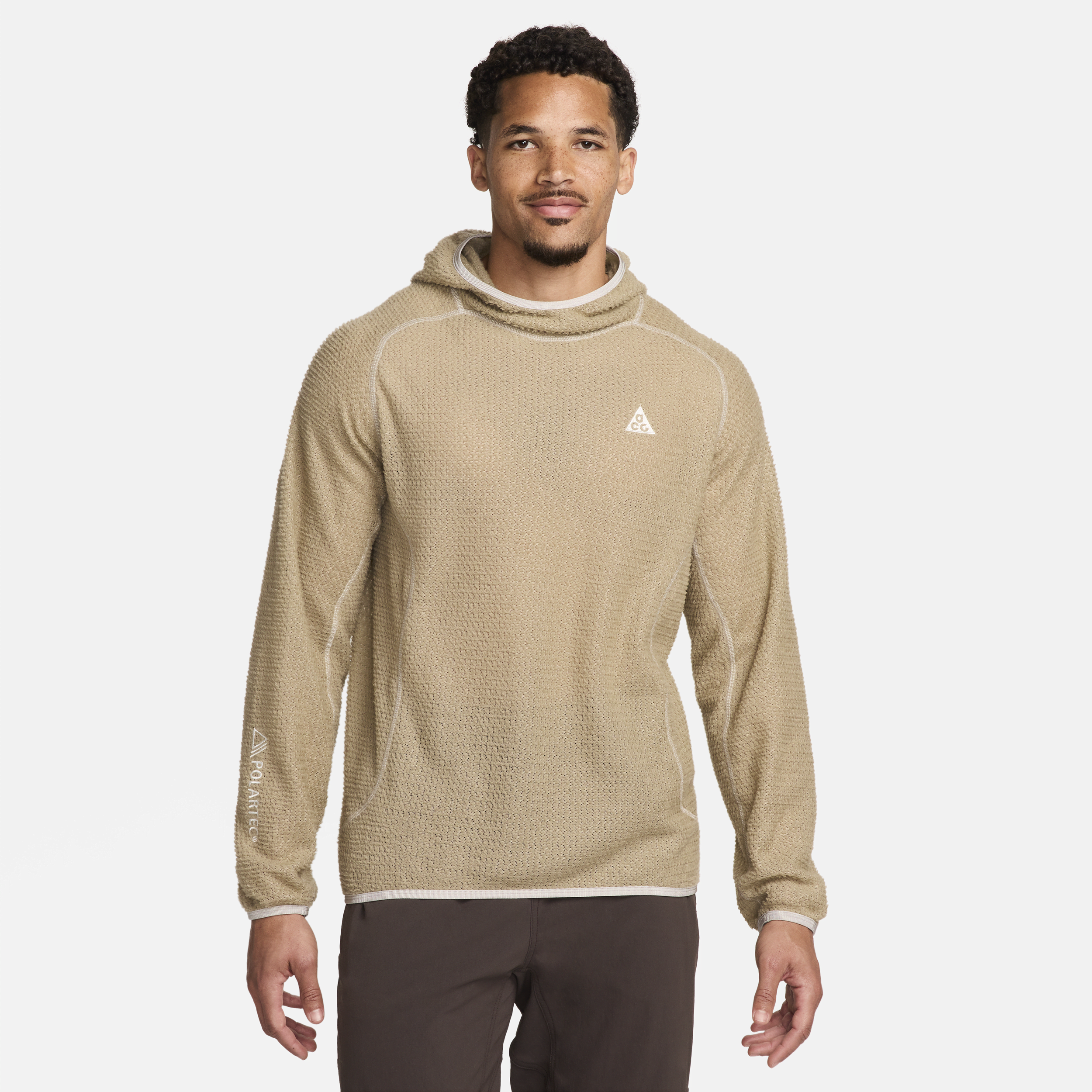 Shop Nike Men's  Acg "wolf Lichen" Mid-layer Top In Brown