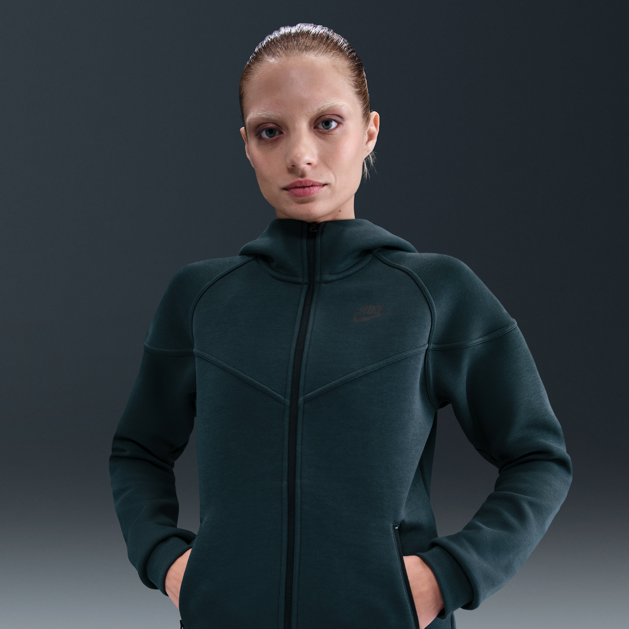 Nike Women's  Sportswear Tech Fleece Windrunner Full-zip Hoodie In Blue