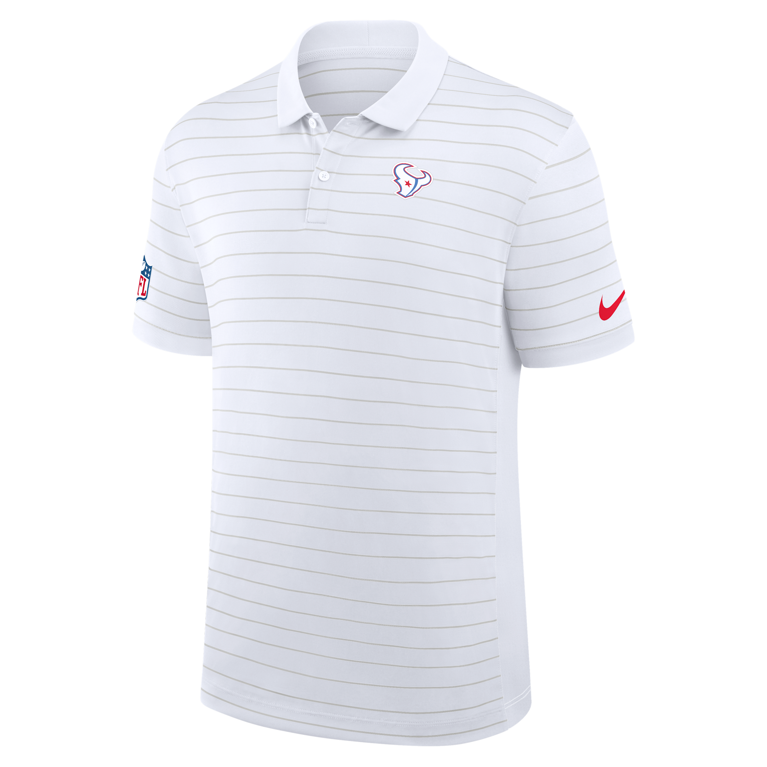 Houston Texans Rivalries Collection Sideline Victory Striped Nike Men's Dri-FIT NFL Polo in White | 03BG0CEB9H-5U0