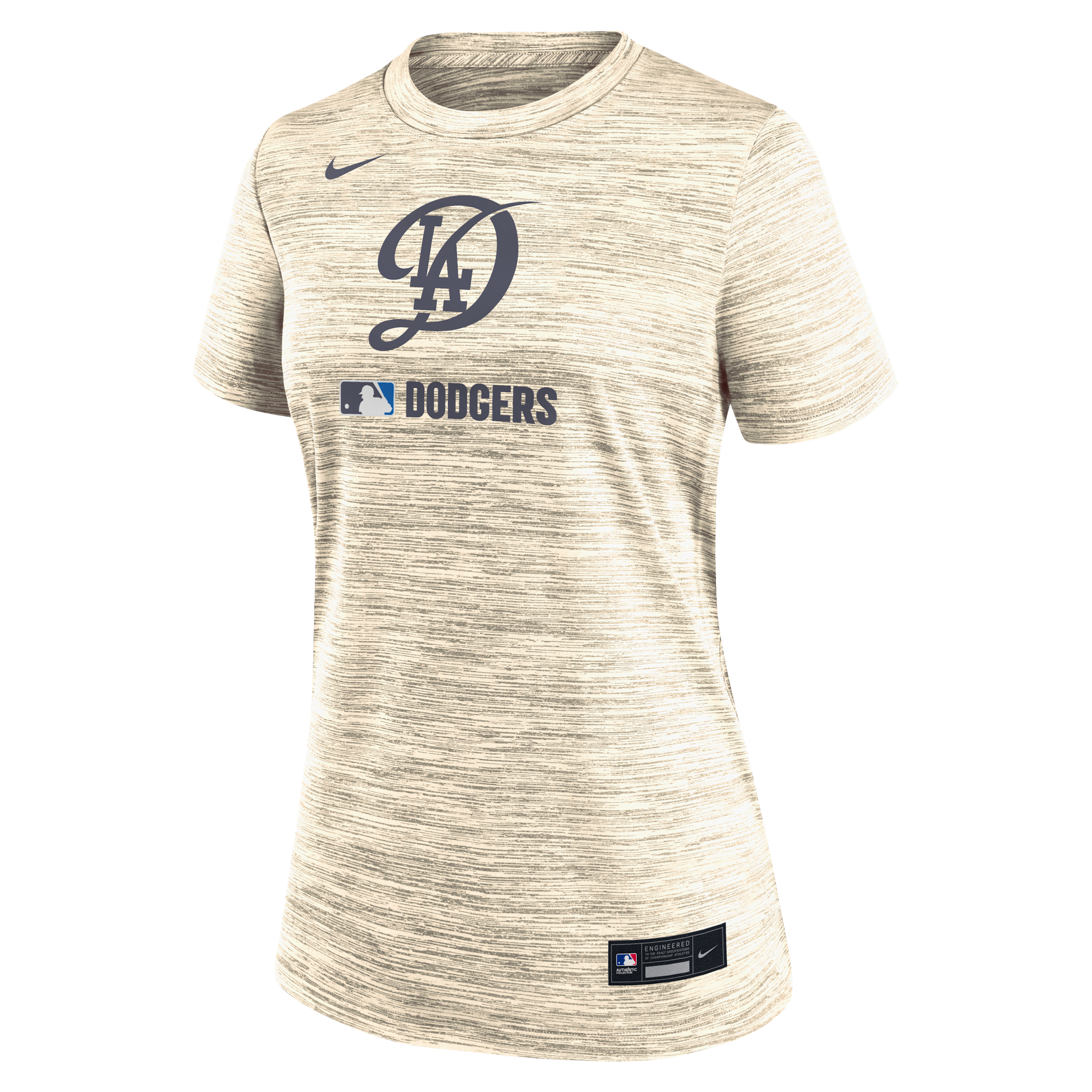Nike Cream Los Angeles Dodgers Authentic Collection City Connect Velocity Performance T-shirt In Brown