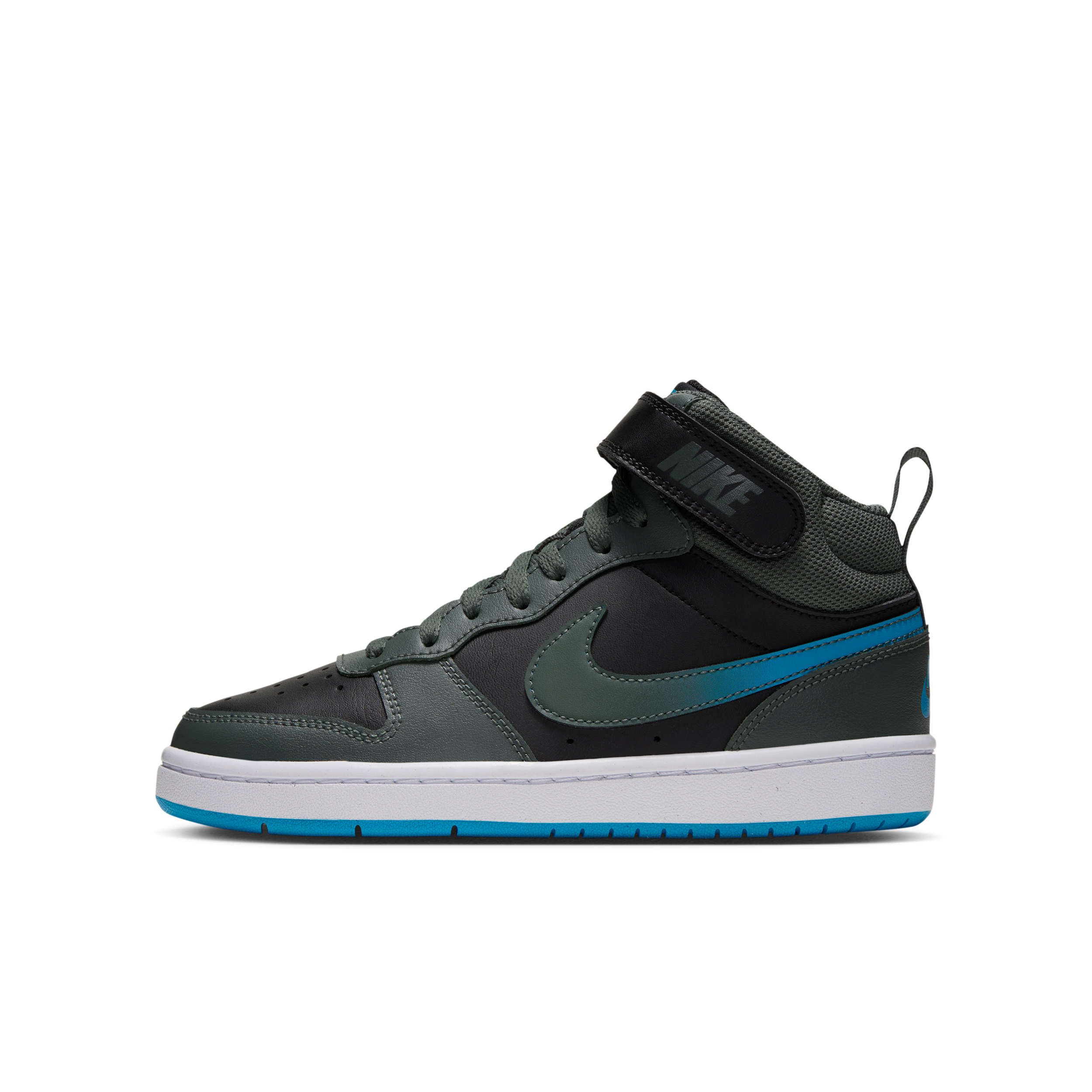 Nike Court Borough Mid 2 Big Kid Boys Sneakers, 5 1/2 Medium, Black
