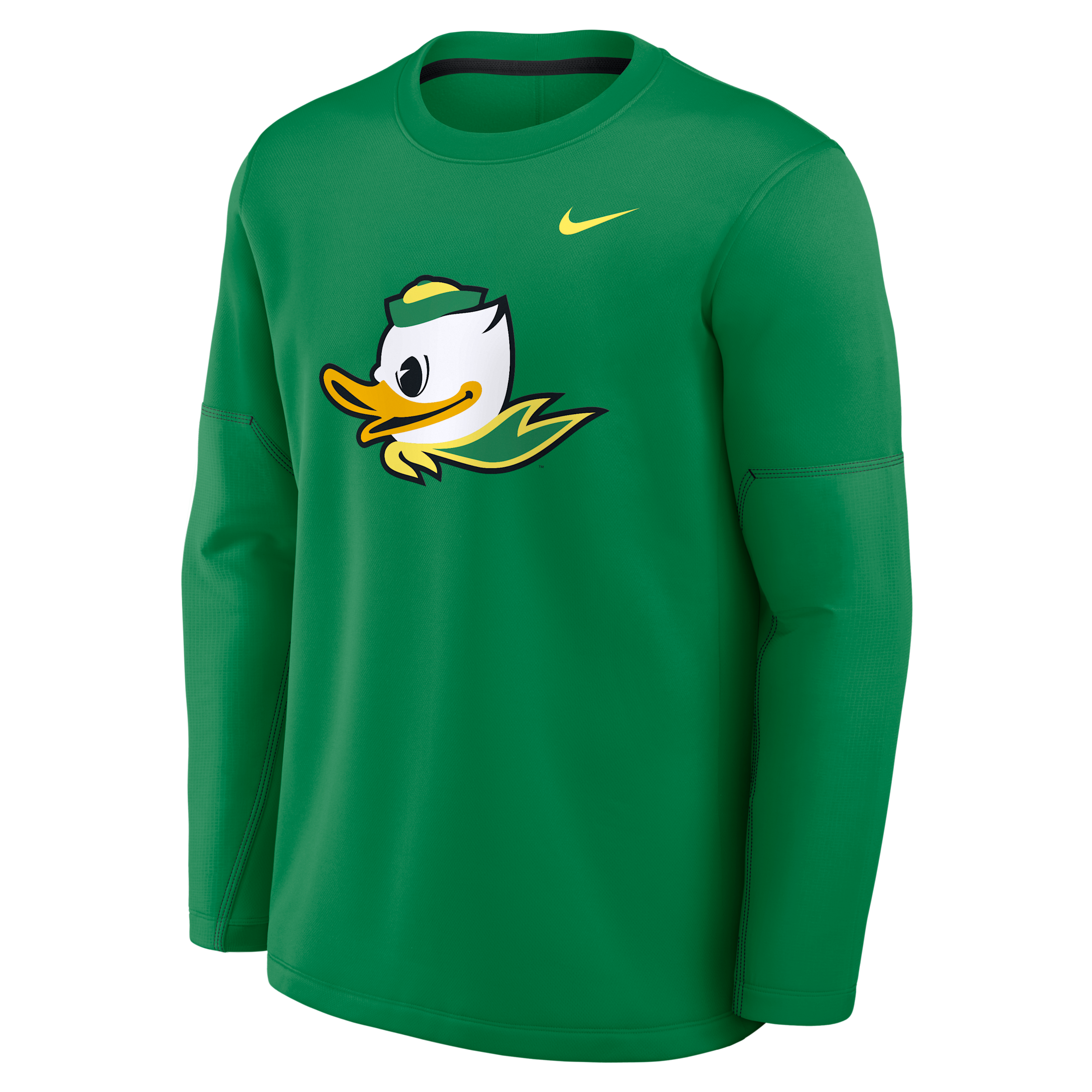 Oregon Sideline Coaches Nike Men's Therma-FIT College Long-Sleeve T-Shirt in Green | 03BR08DYUON-6P4