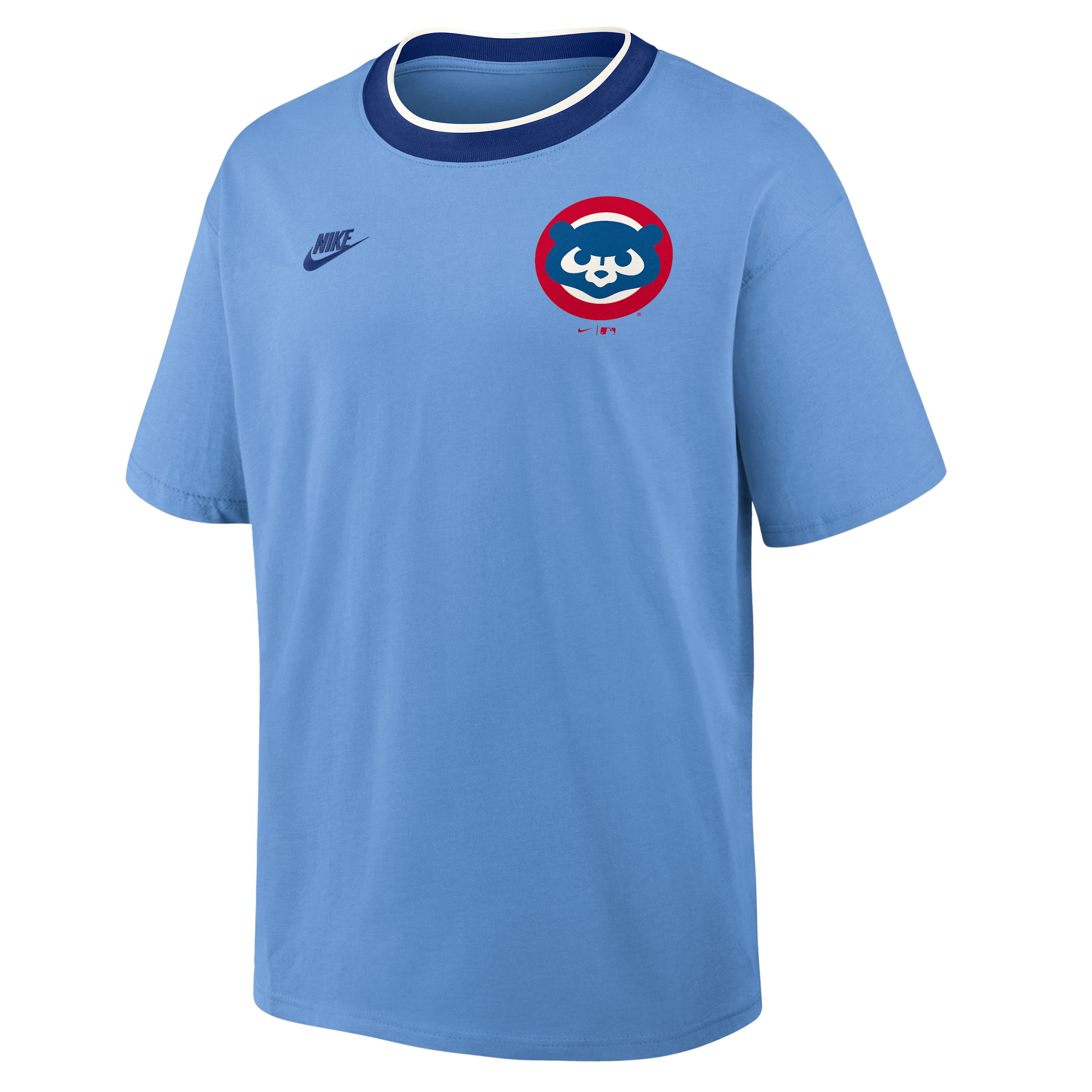 Nike Men's Light Blue Chicago Cubs Cooperstown Collection Ringer T-Shirt - Light Blue