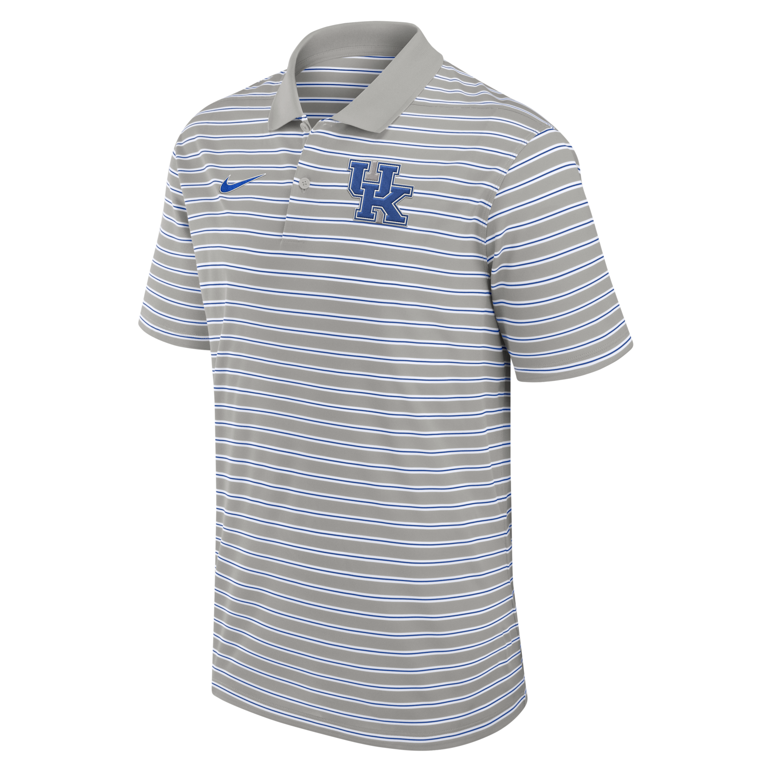 Kentucky Wildcats Primetime Victory Striped Nike Men's Dri-FIT College Polo in Grey | 02LX0BCPNKY-QX7