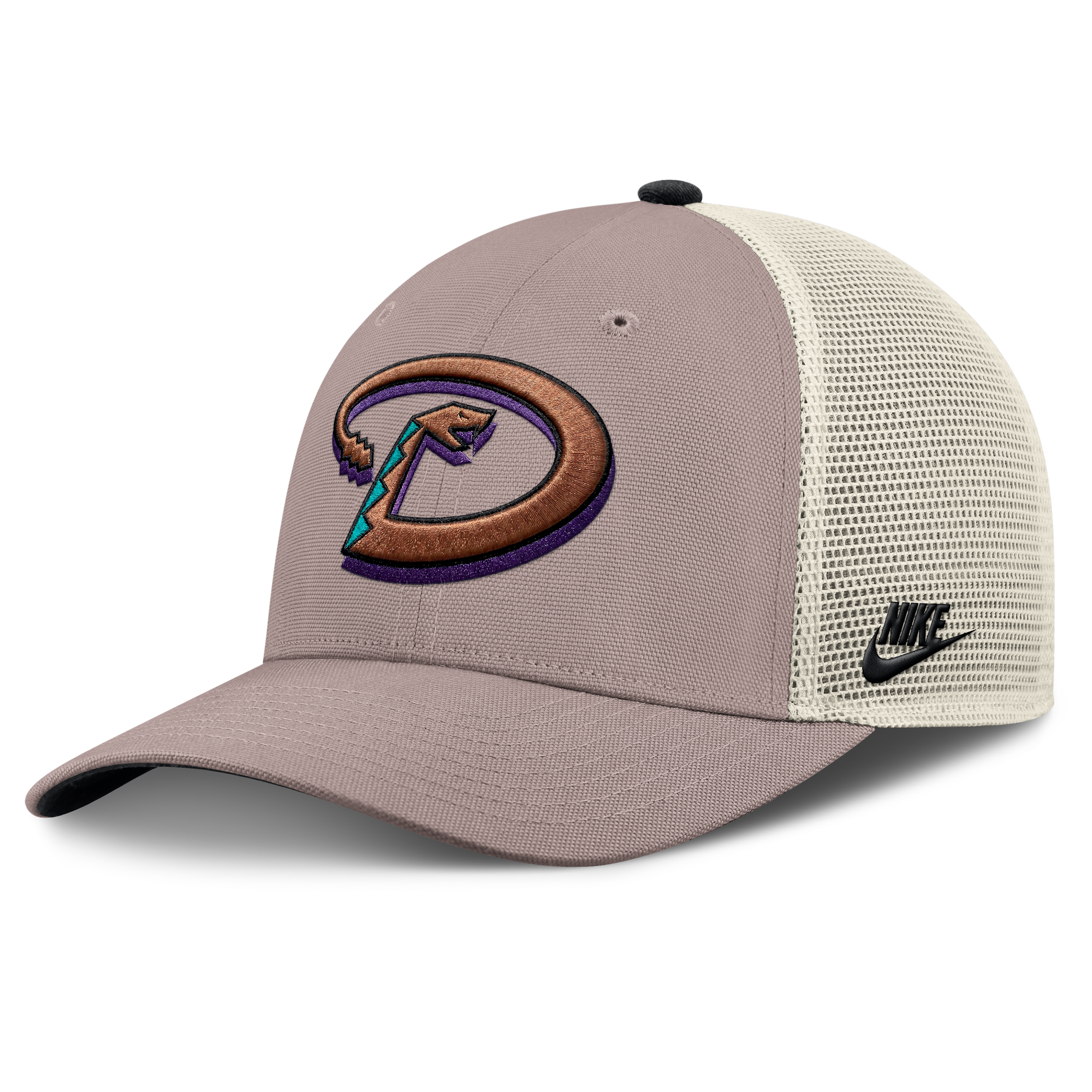 Arizona Diamondbacks Cooperstown Rise Nike Men's MLB Adjustable Trucker Hat in Brown | NB1L0M6KDIA-L4S