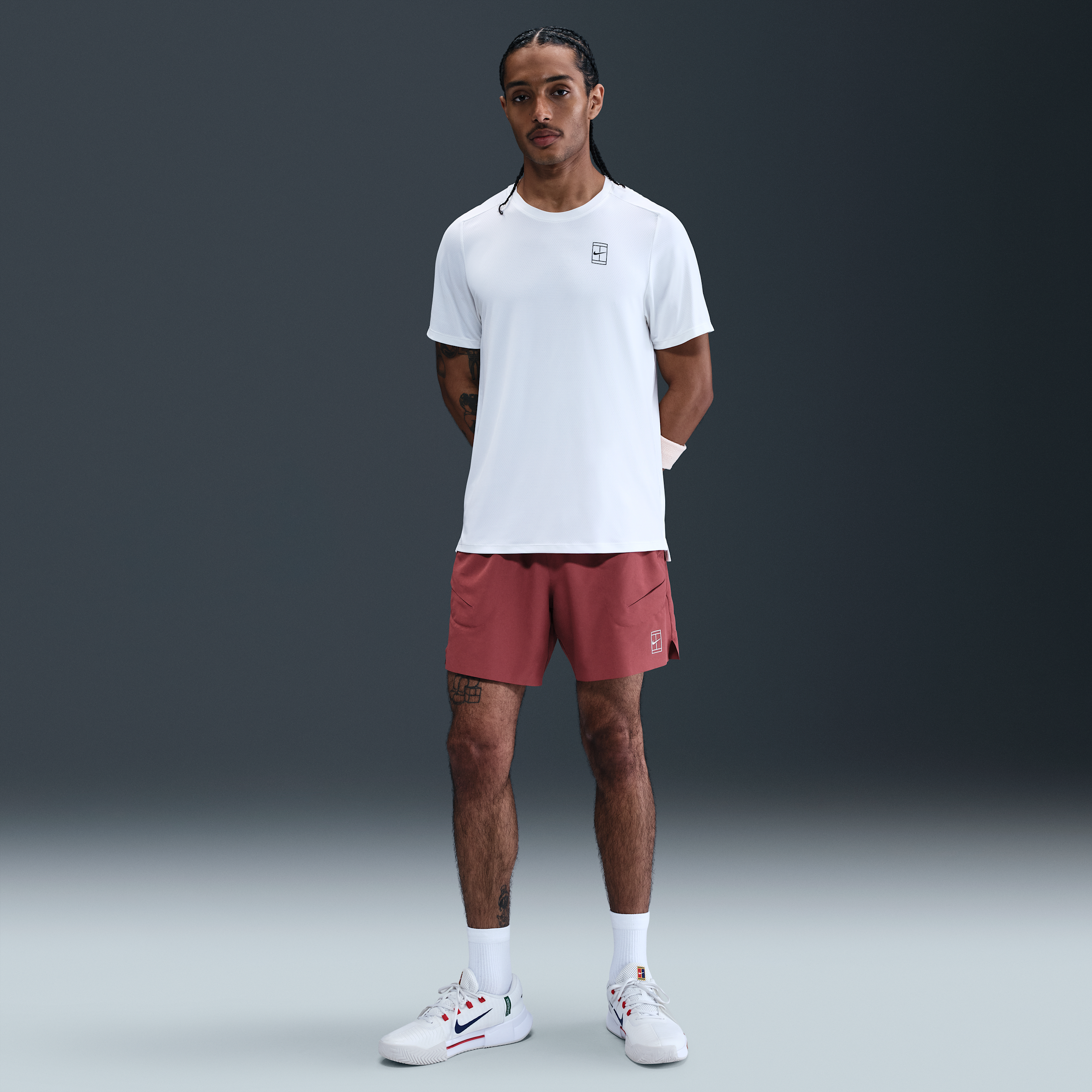 Nike Men's Court Advantage Dri-fit 6" Tennis Shorts In White
