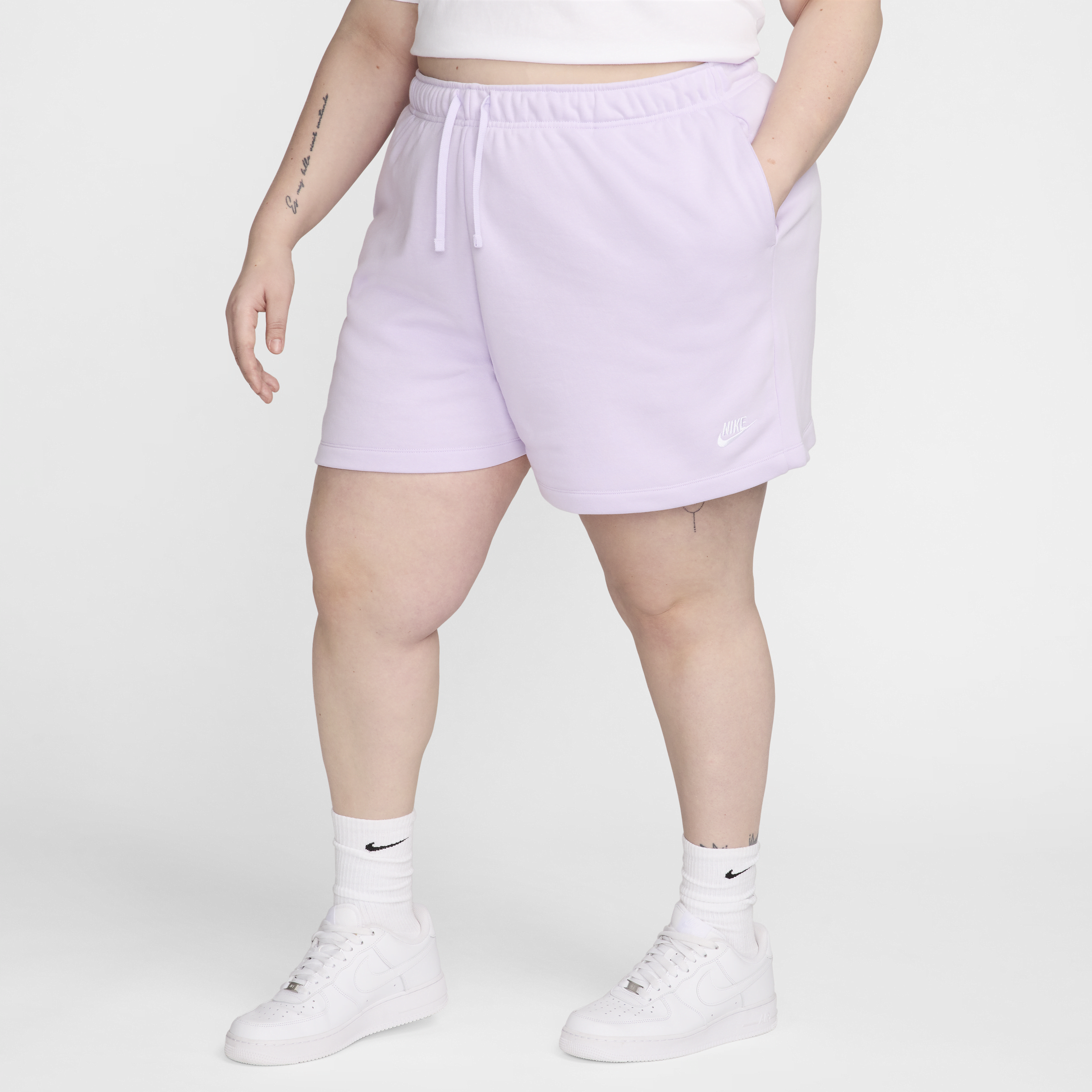Shop Nike Women's  Sportswear Club Fleece Mid-rise Shorts (plus Size) In Purple