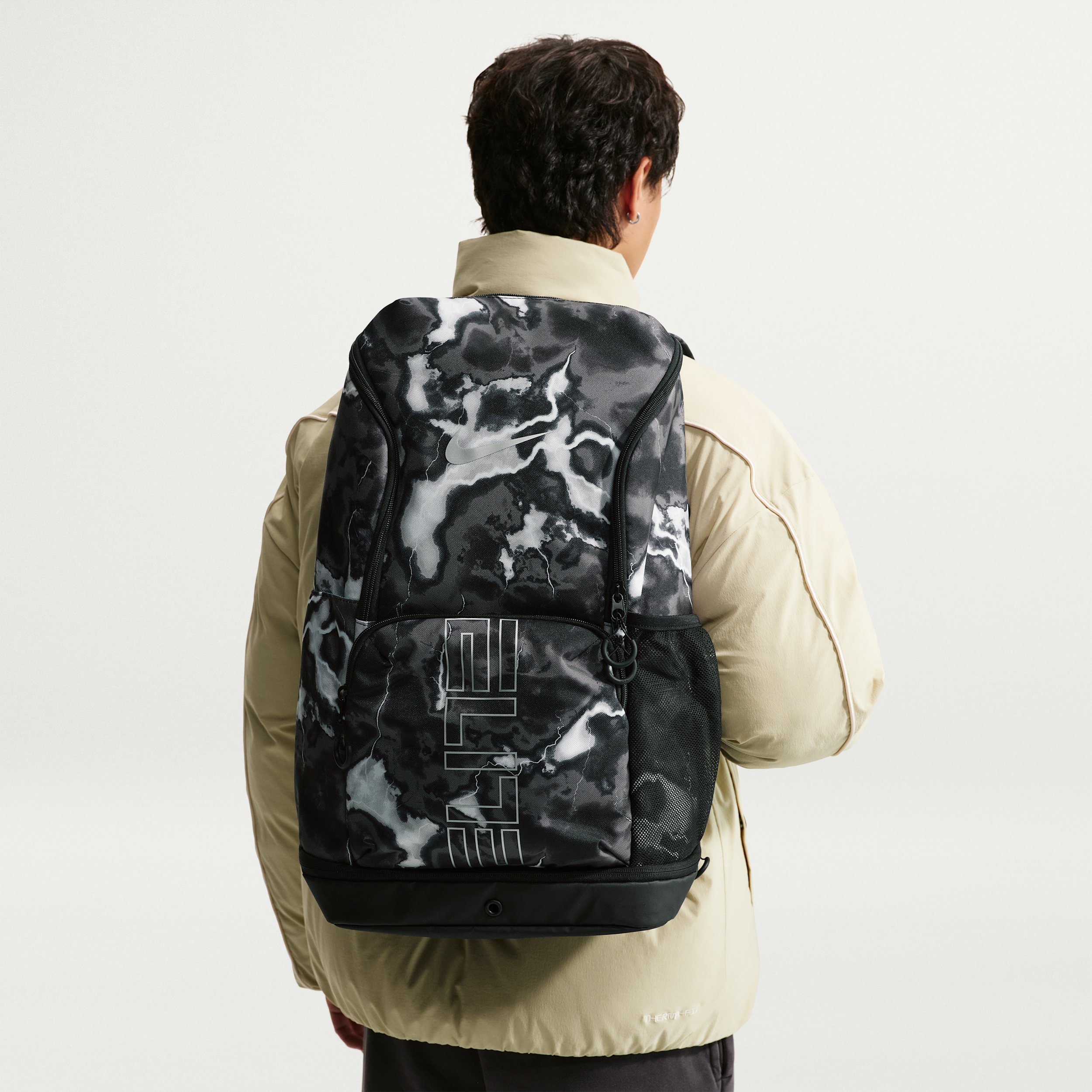 Nike Varsity Elite Printed Backpack (32L), Men's, Black/Blue/Metallic Silver