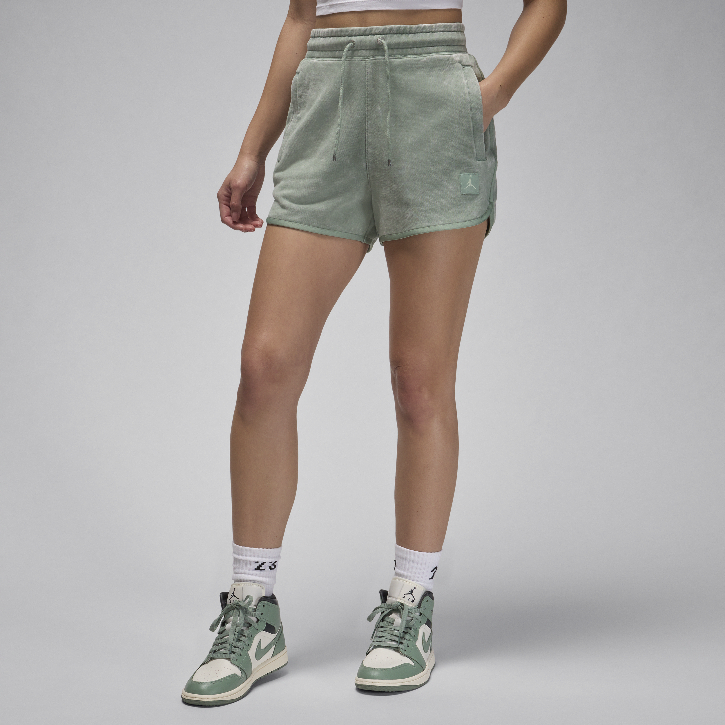 Shop Jordan Women's  Flight Fleece Shorts In Green