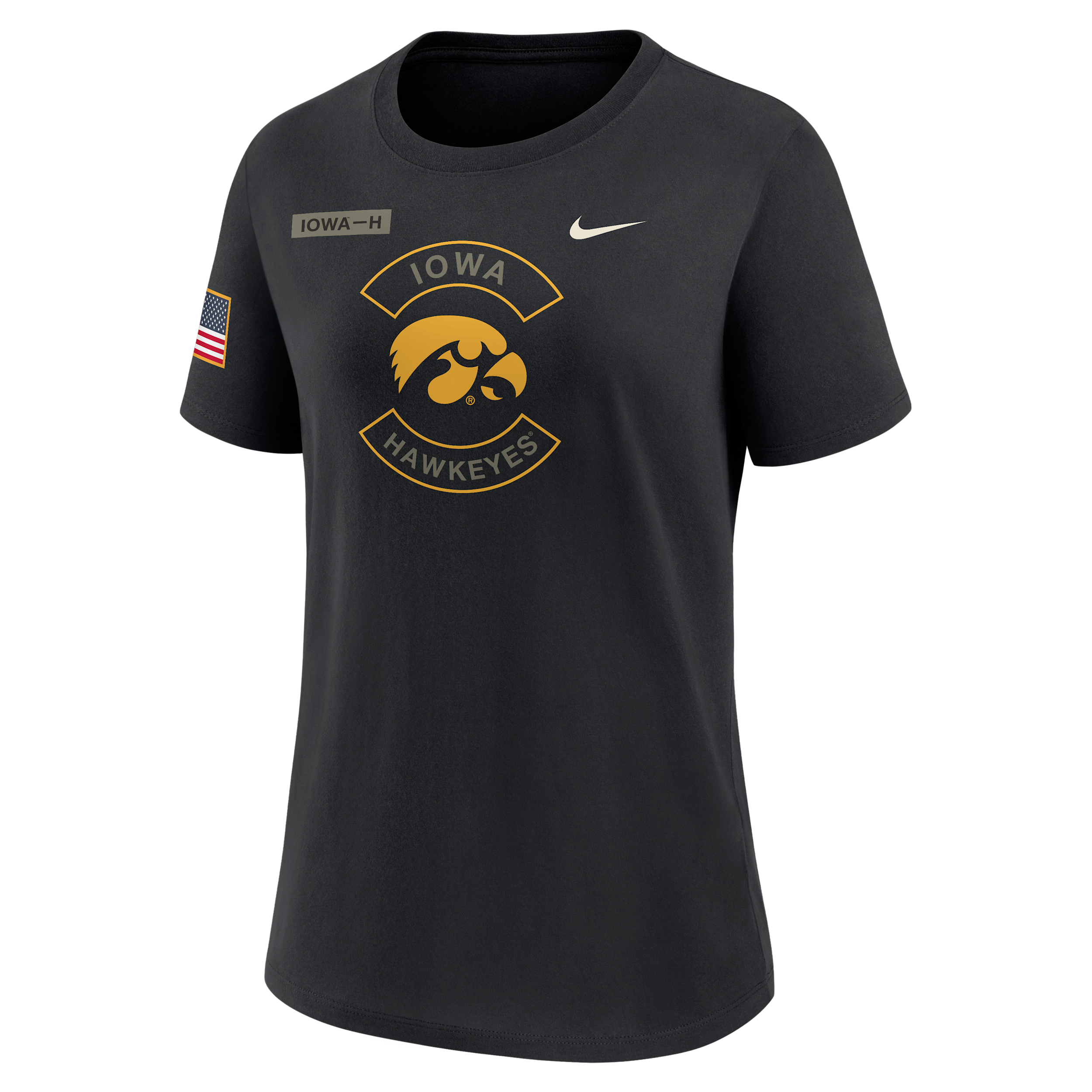 Nike Iowa Military Appreciation Women's Dri-fit College T-shirt In Black
