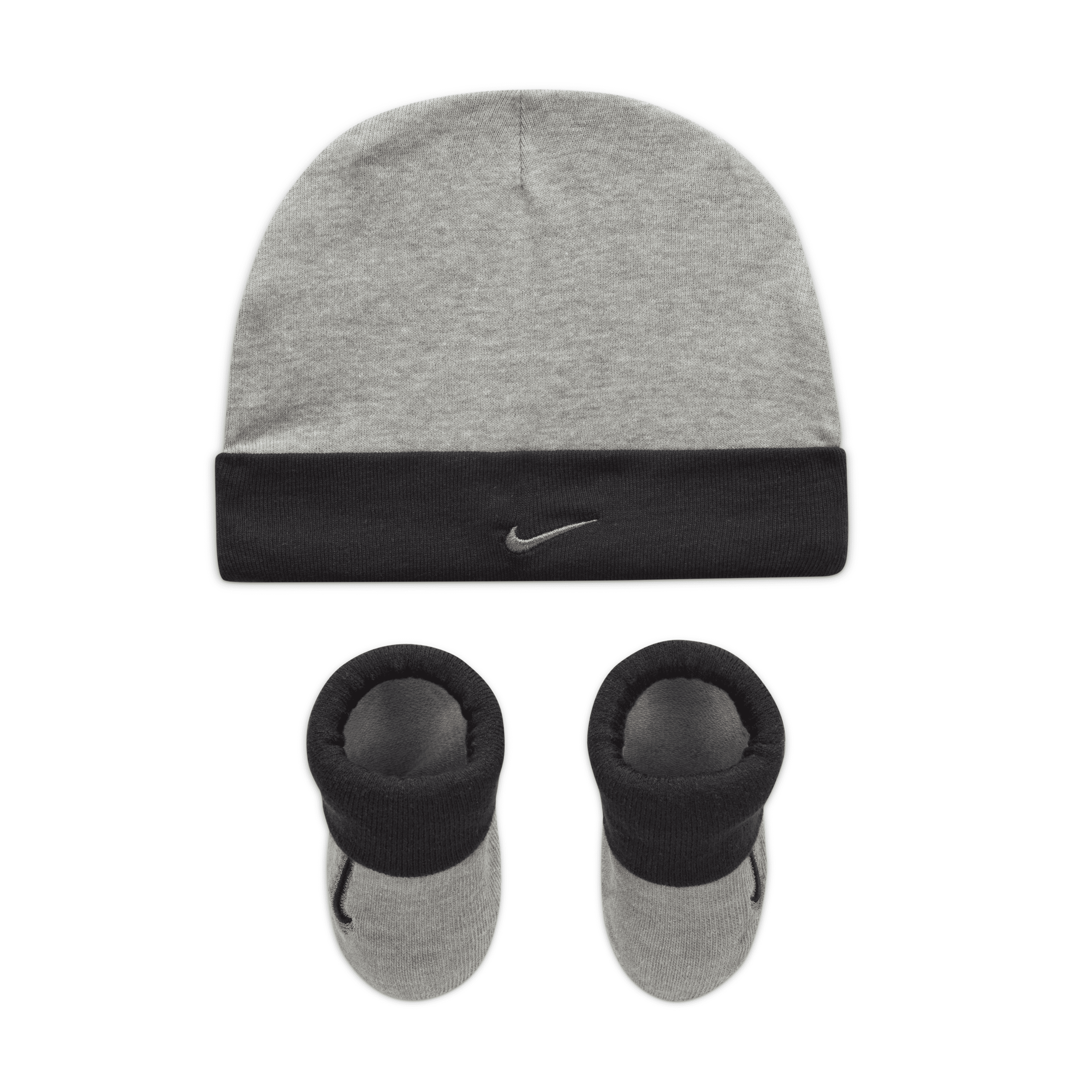 Nike Baby (0-6m) Hat And Booties Set In Grey