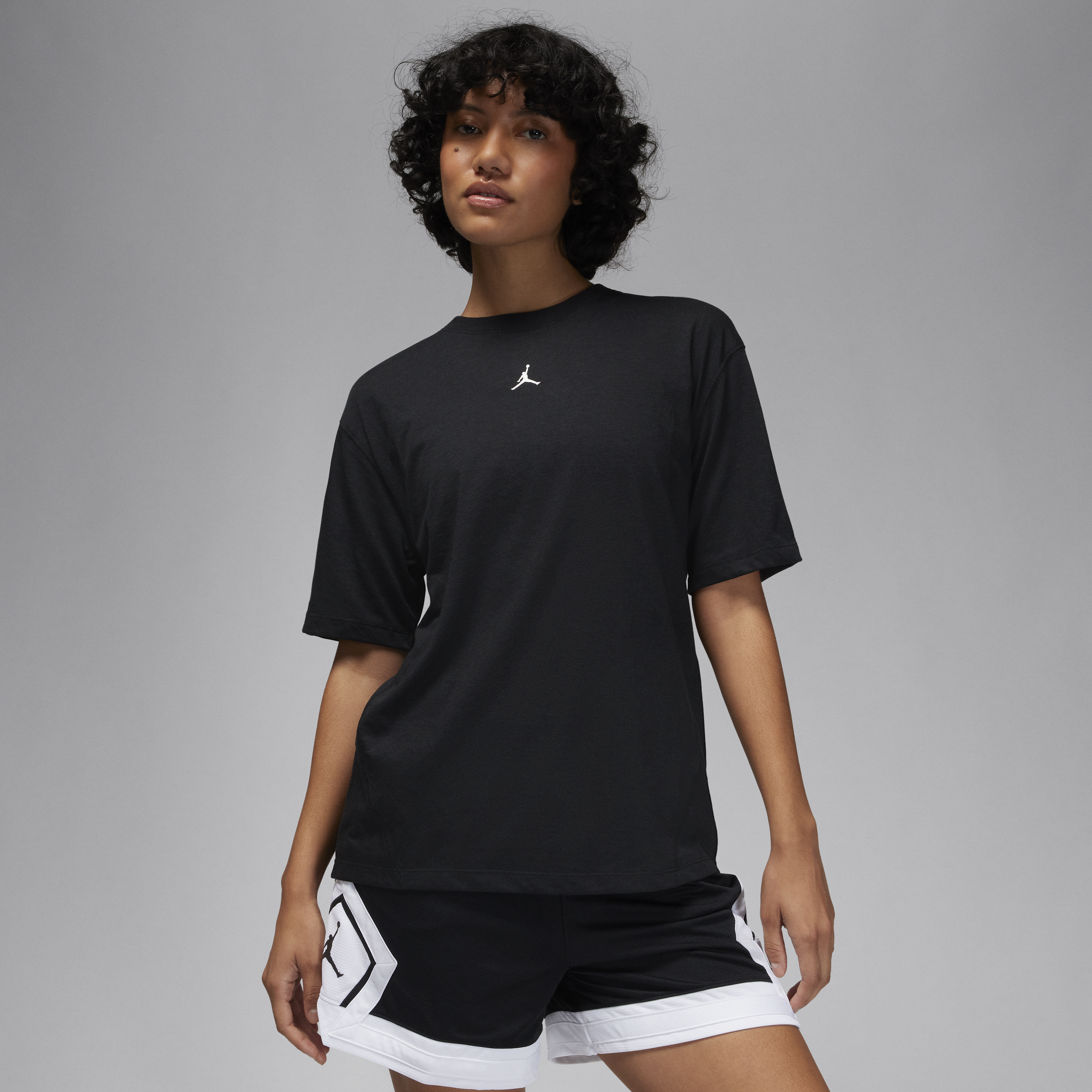 Shop Jordan Women's  Sport Diamond Short-sleeve Top In Black