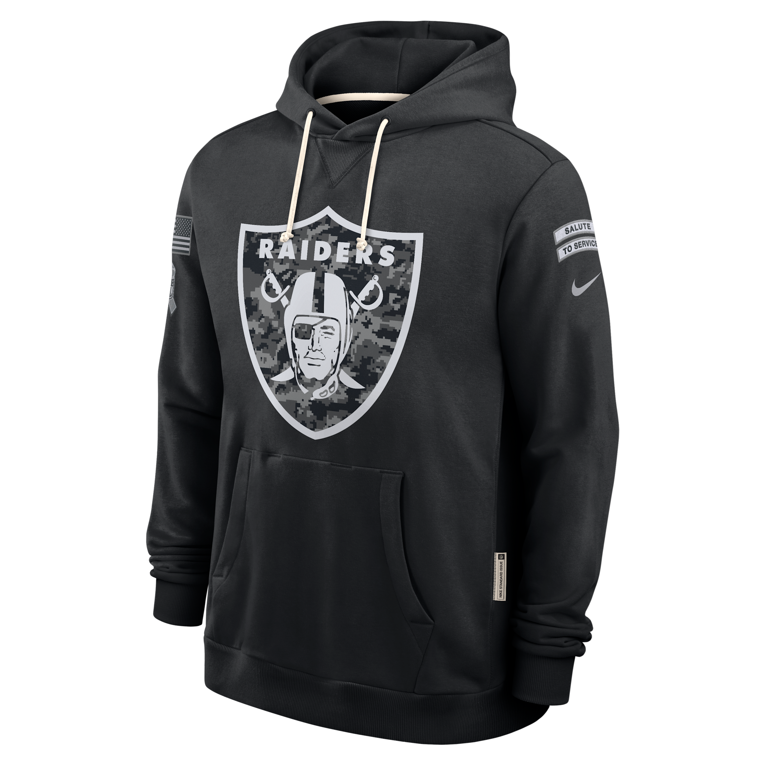 Las Vegas Raiders Salute to Service Sideline Nike Men's Dri-FIT NFL Pullover Hoodie in Black | 03AZ00AA2Q-CYB