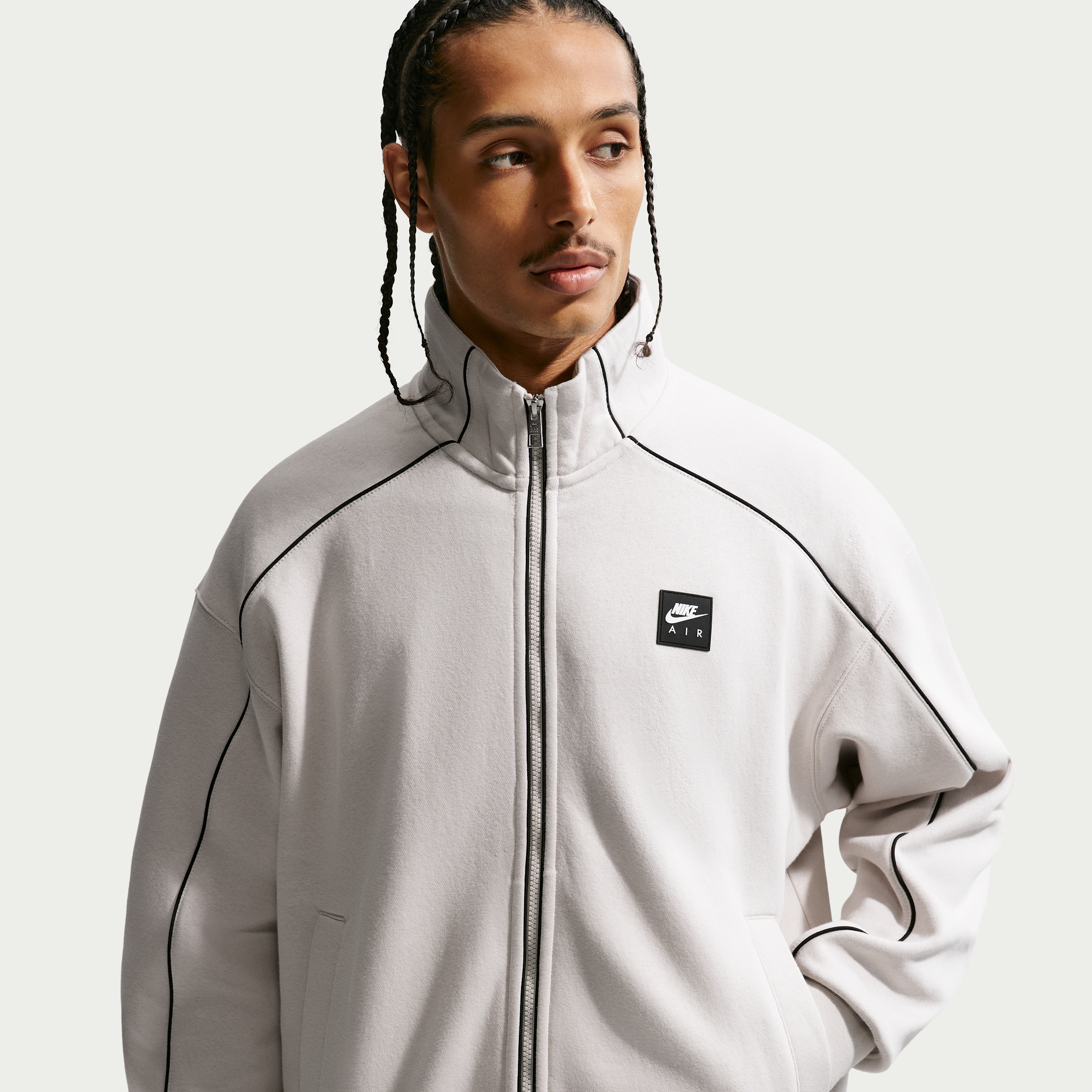 Nike Men's Air Fleece Track Jacket in Grey | IF1262-072