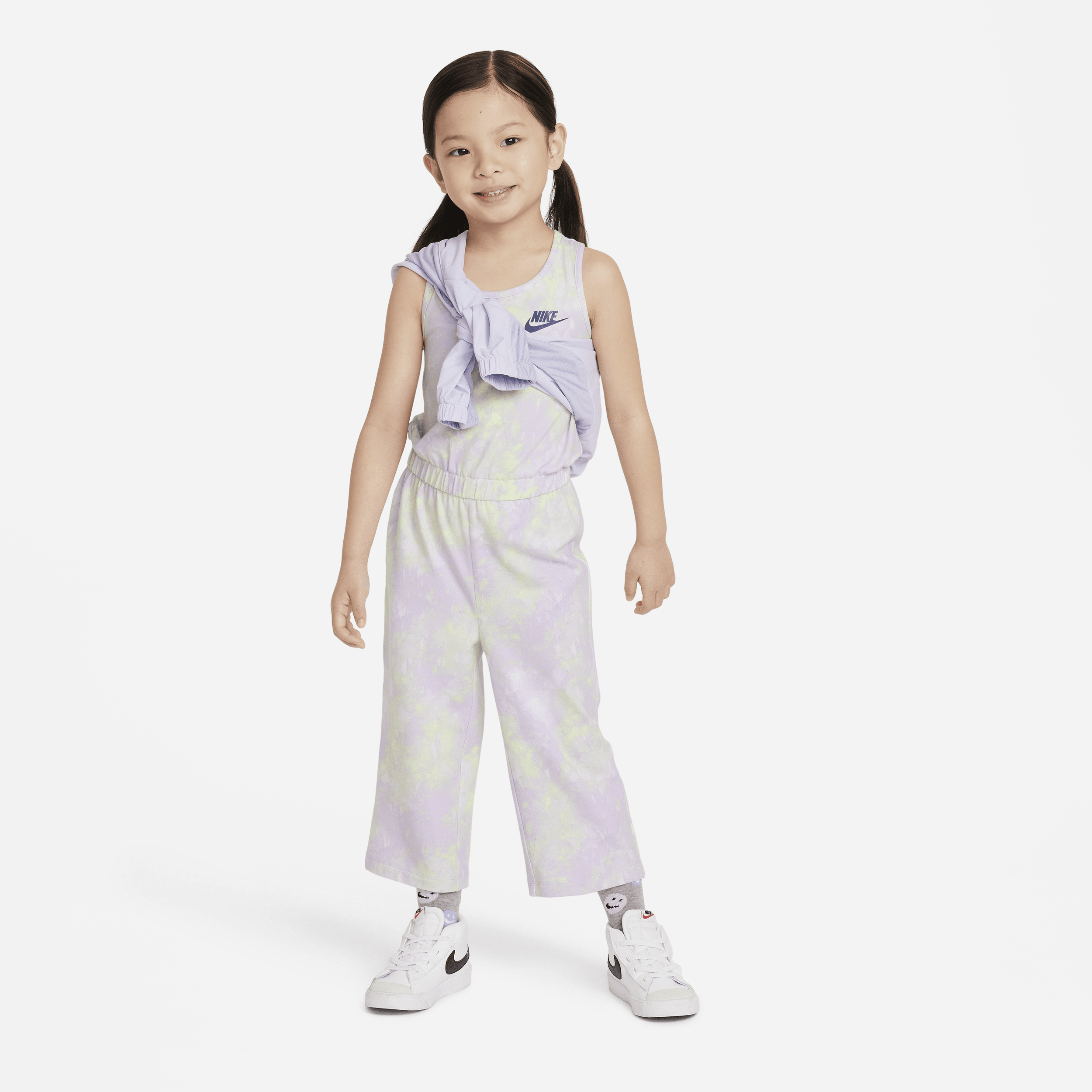 Shop Nike Club Toddler Printed Jumpsuit In Purple