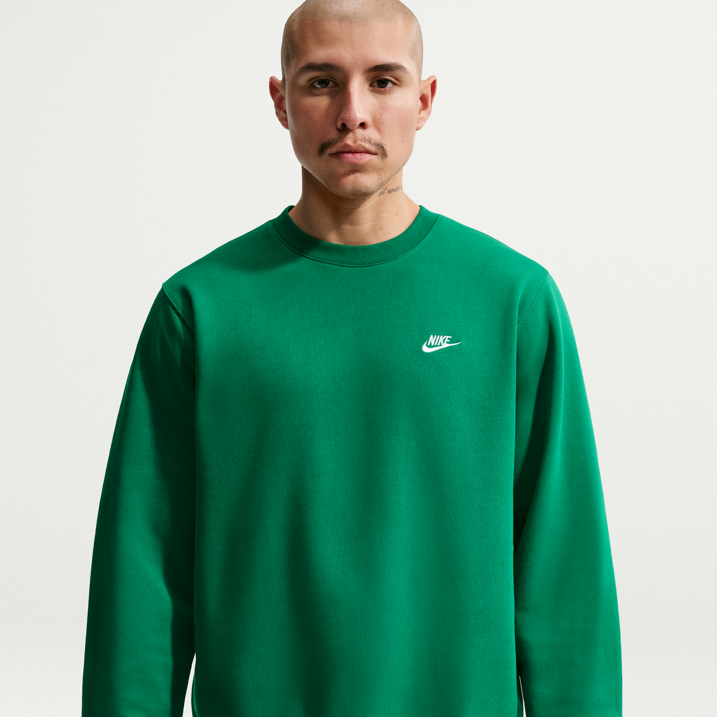 Nike Club Sweatshirt Mens Crew Neck Long Sleeve Sweatshirt, Medium, Green