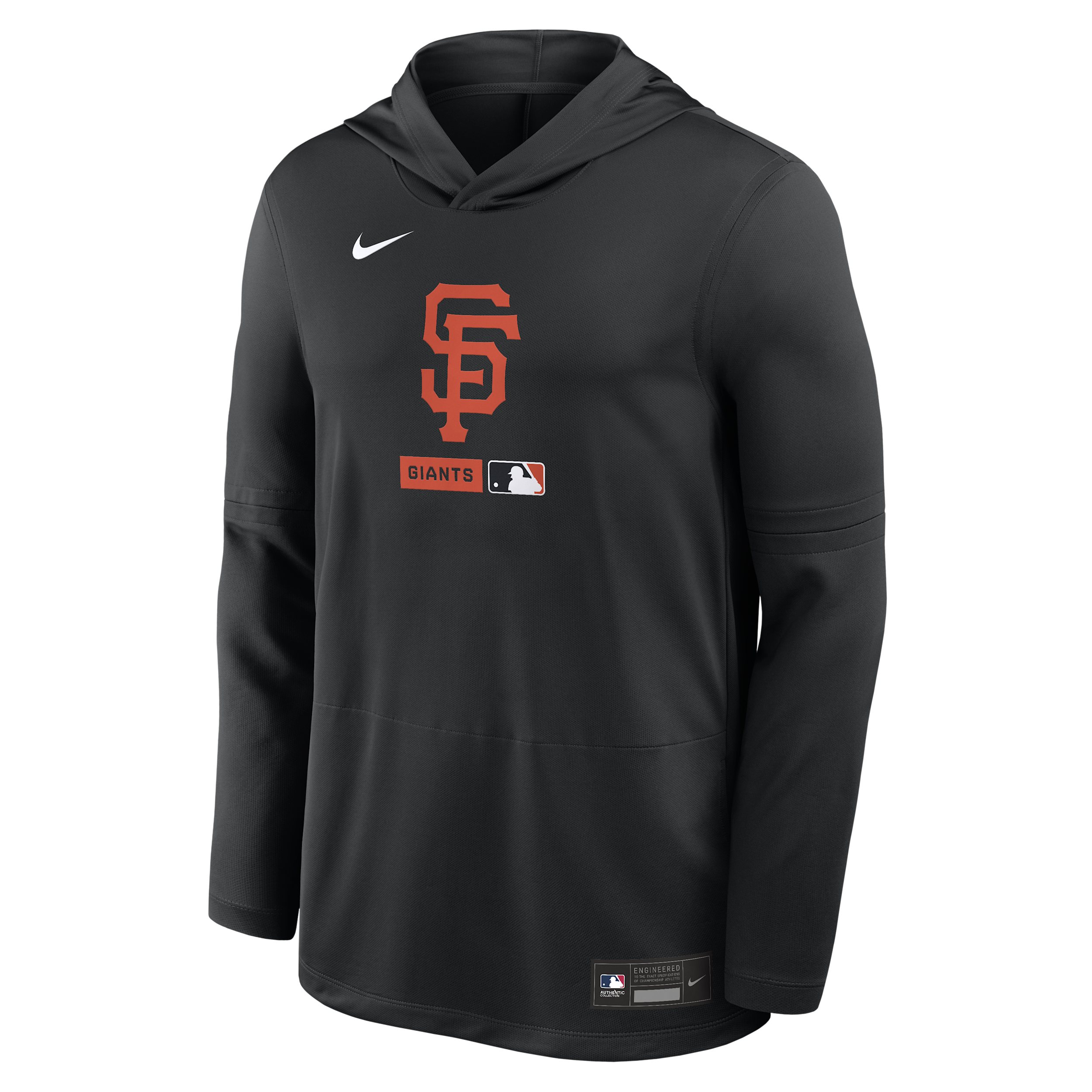 San Francisco Giants Authentic Collection Nike Men's Dri-FIT MLB Long-Sleeve Hooded Top in Black | 03B900AGIA-S9Q