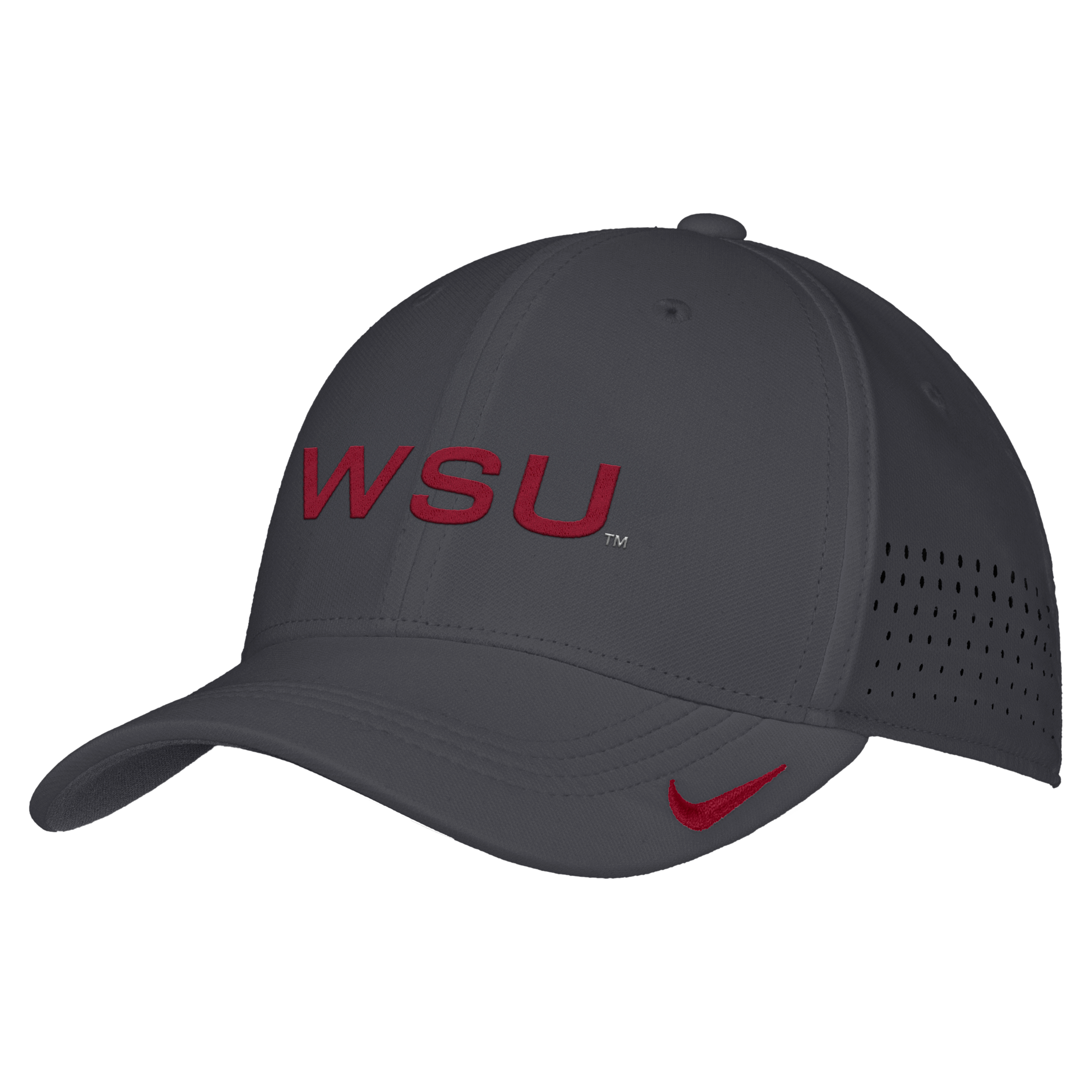 Nike Men's Gray Washington State Cougars 2026 On-Field AeroBill SwooshFlex Dri-fit Hat - Gray