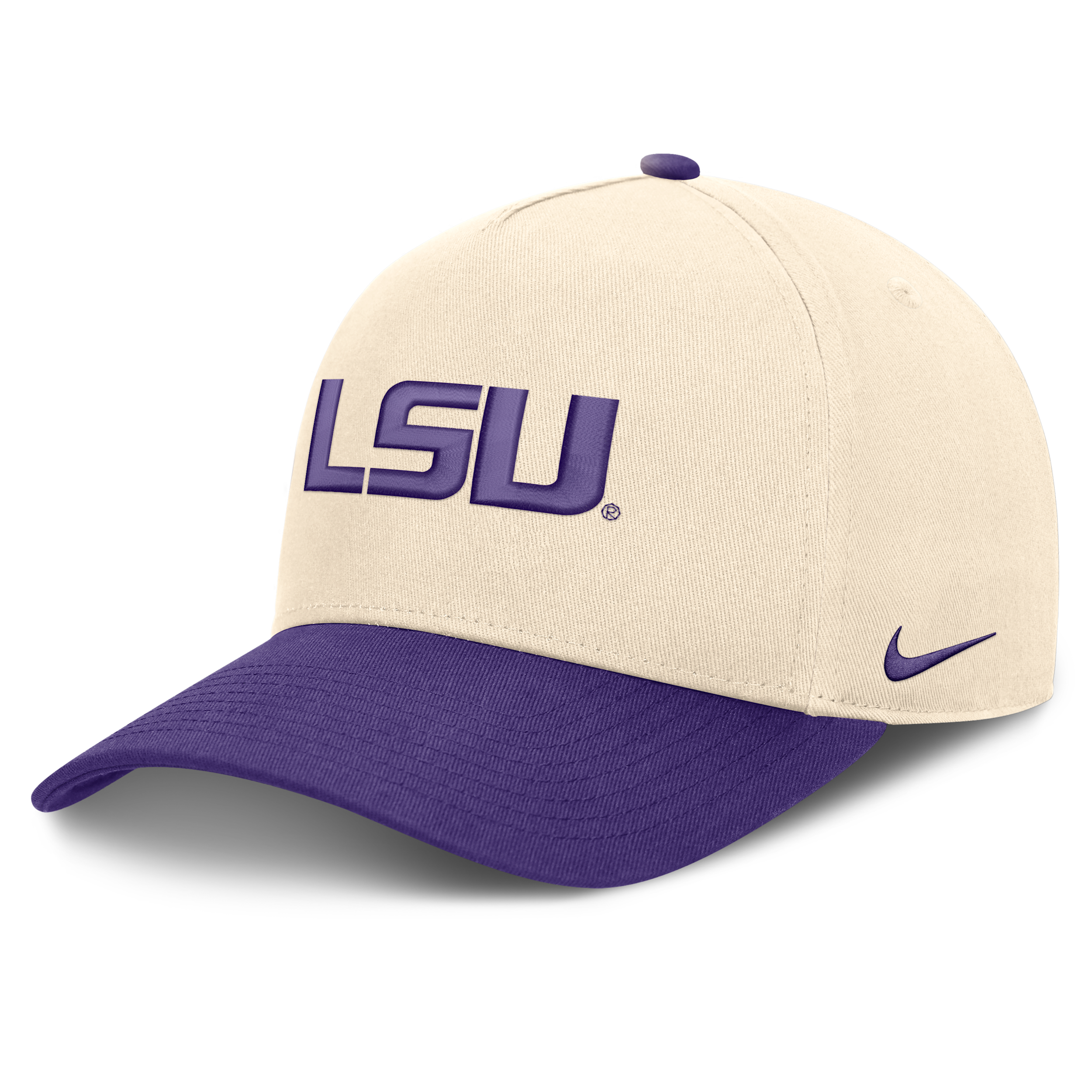 Nike Men's and Women's Natural/Purple Lsu Tigers Campus Prep Rise Adjustable Hat - Natural, Purple