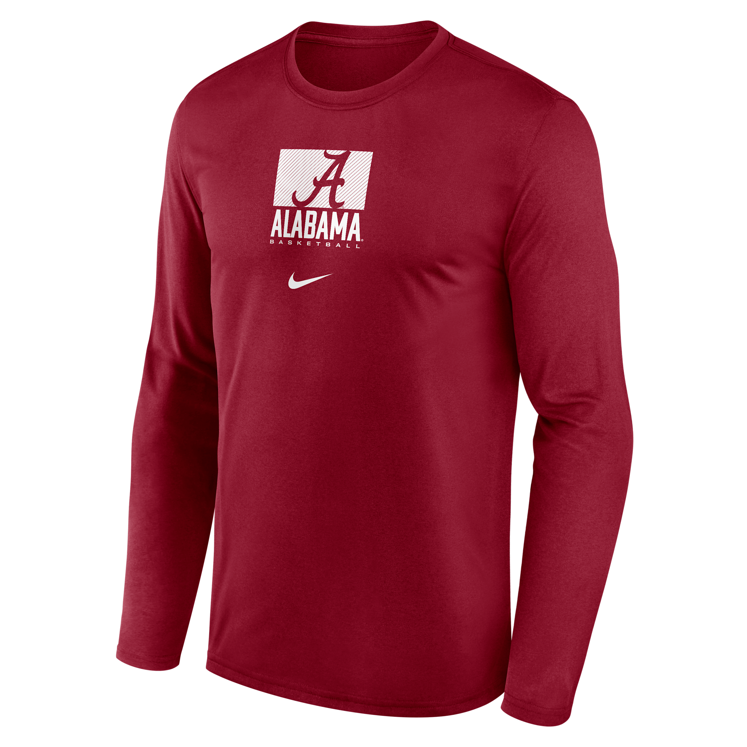 Alabama Courtside Nike Men's Dri-FIT College Long-Sleeve T-Shirt in Red | 02TJ69WABN-NB7