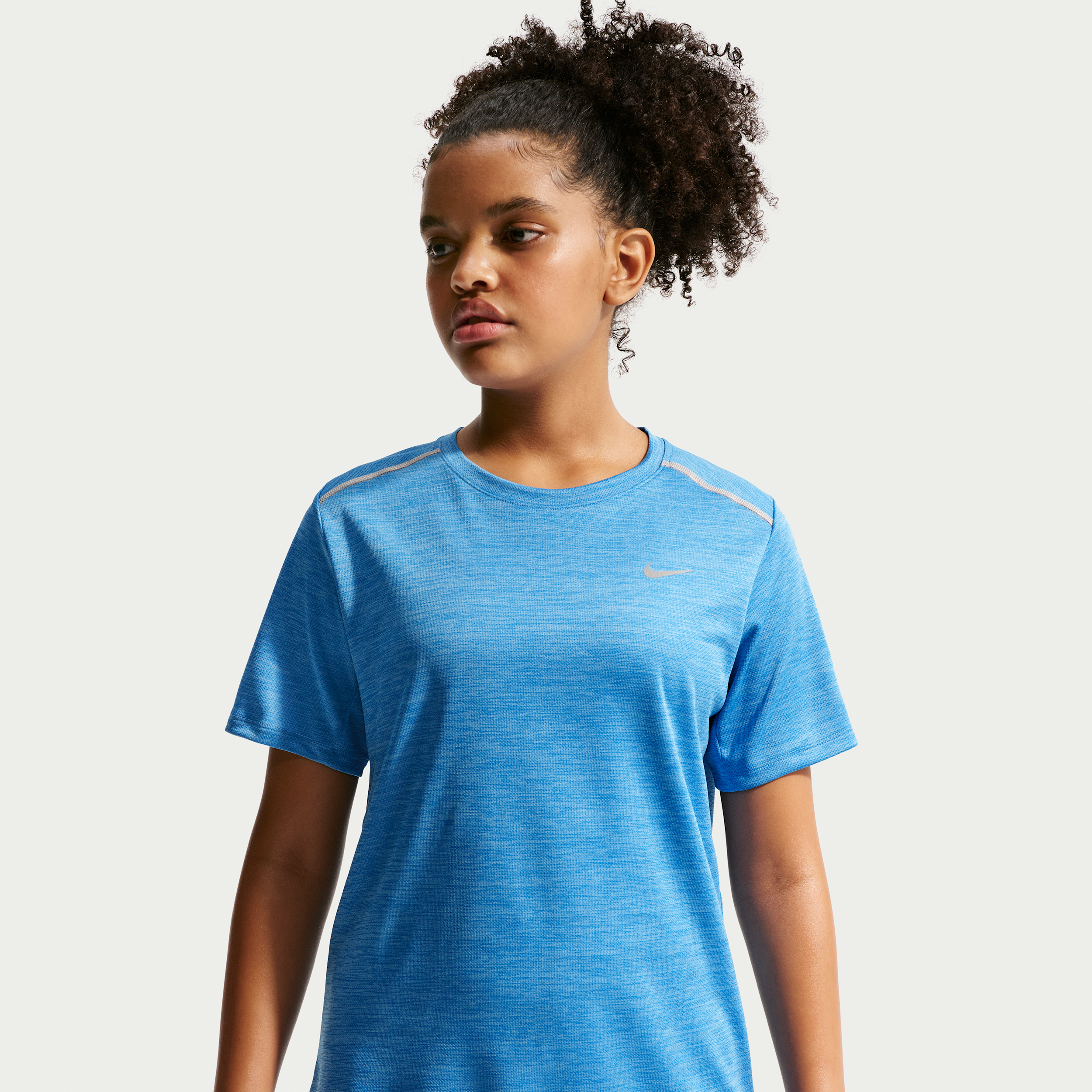 Nike Miler Big Kids' Dri-FIT Short-Sleeve Top in Blue | IF2425-435