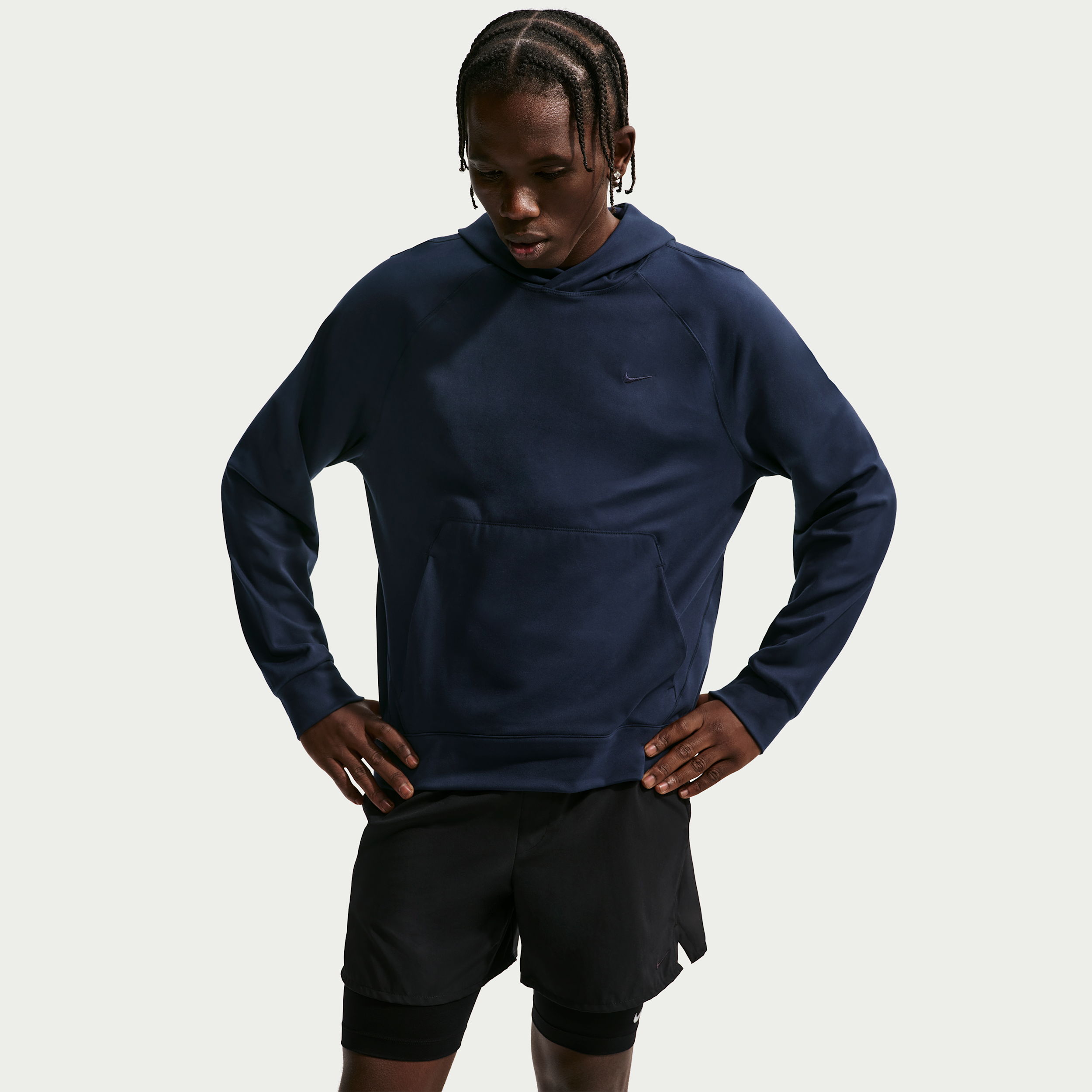 Nike Men's Primary NanoKnit Dri-FIT UV Protection Pullover Performance Hoodie in Blue | II1304-451