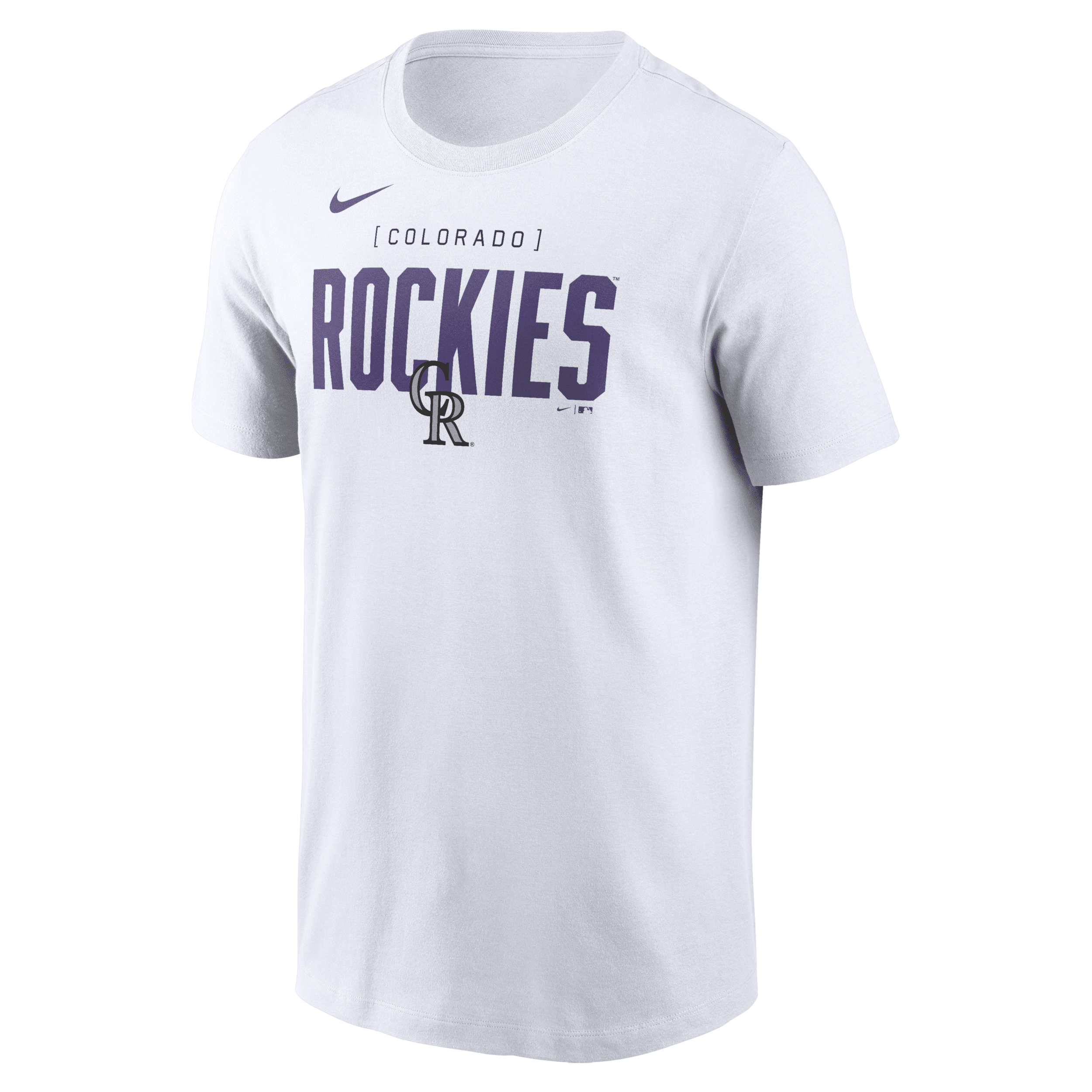 Nike Colorado Rockies Home Team Bracket  Men's Mlb T-shirt In White