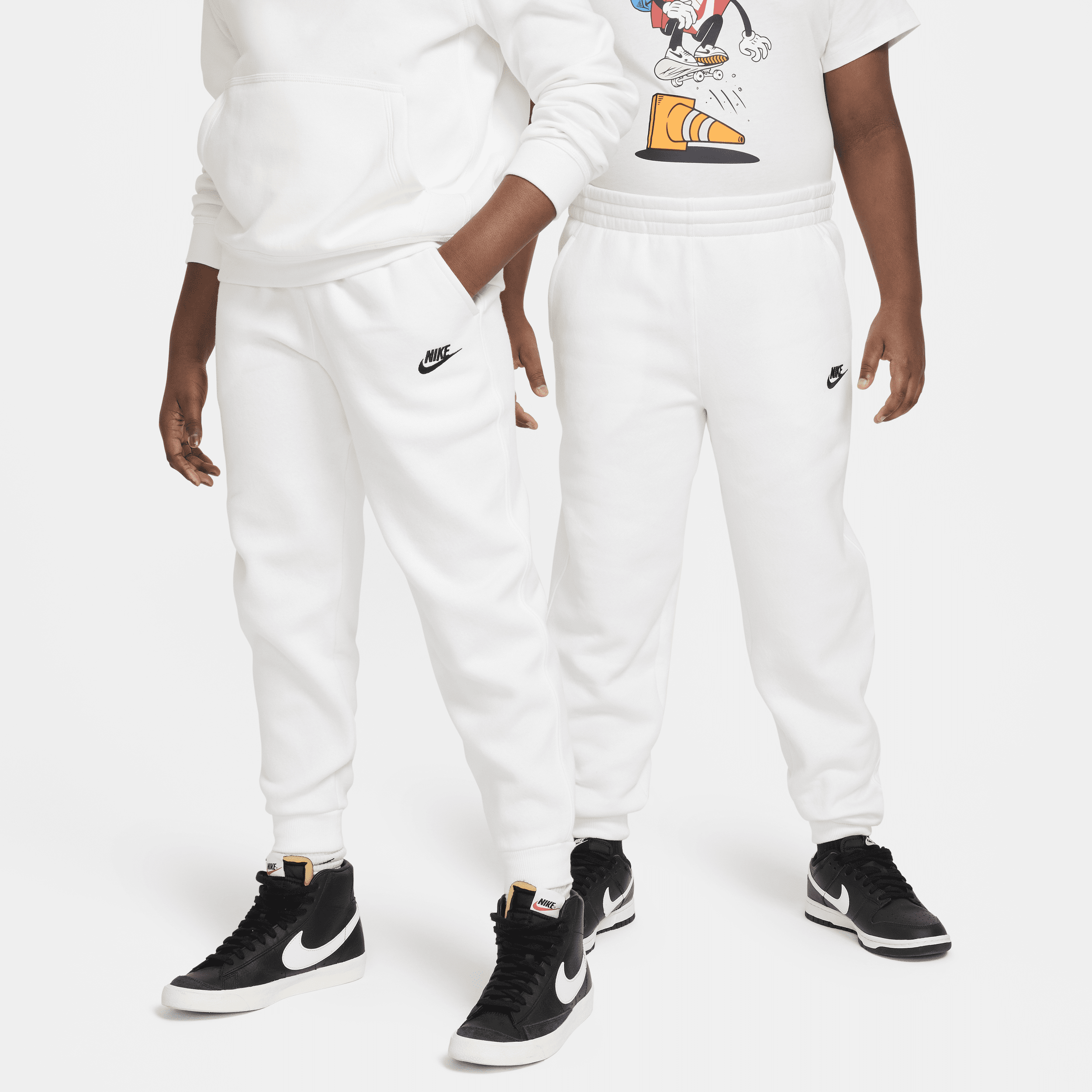Nike Sportswear Club Fleece Big Kids' Jogger Pants (extended Size) In White