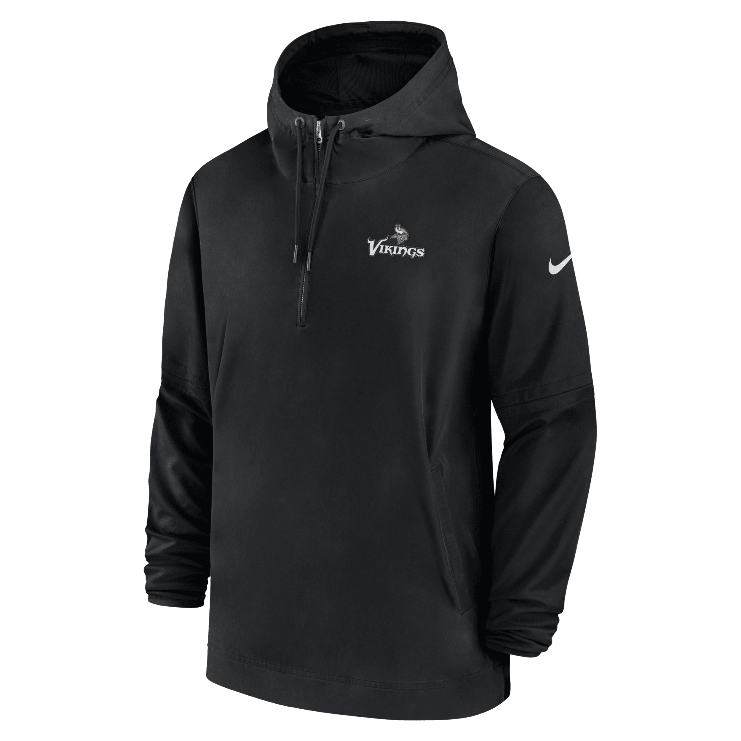 Nike Minnesota Vikings Sideline Menâ€™s Men's Nfl 1/2-zip Hooded Jacket In  Black