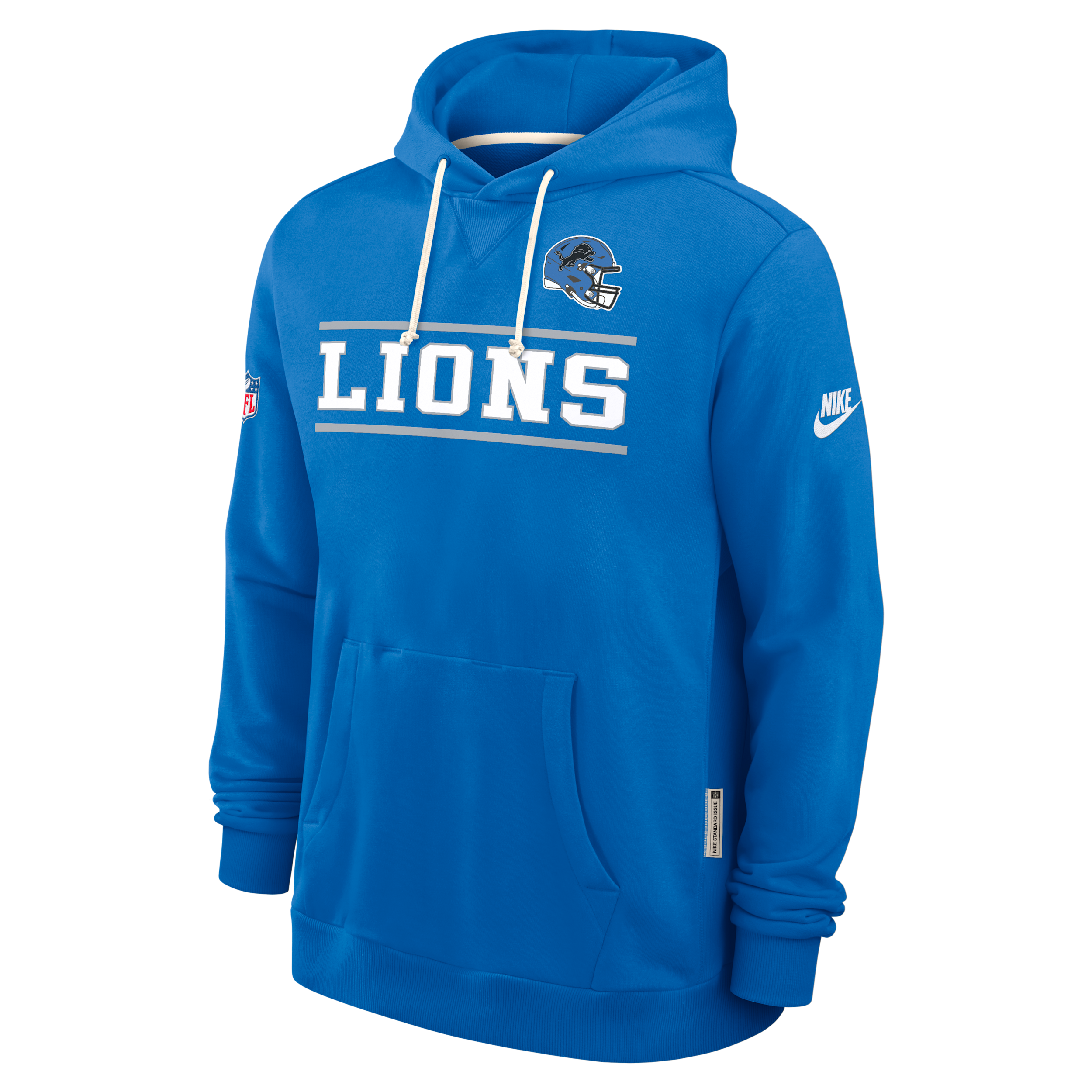 Detroit Lions Alt Standard Issue Nike Men's Dri-FIT NFL Pullover Hoodie in Blue | 03AZ45AQ9S-PT1