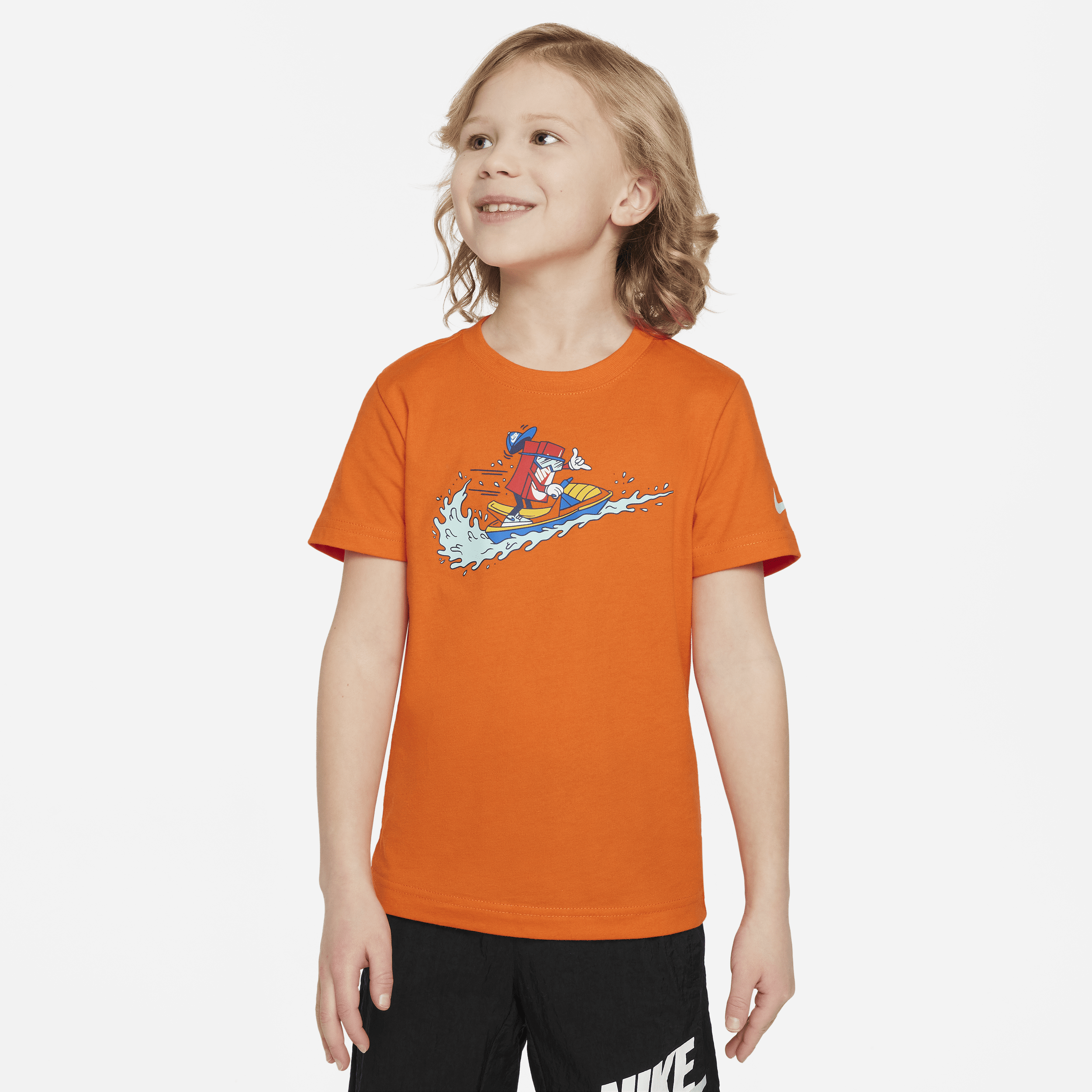 Shop Nike Little Kids' Boxy Jet Ski T-shirt In Orange