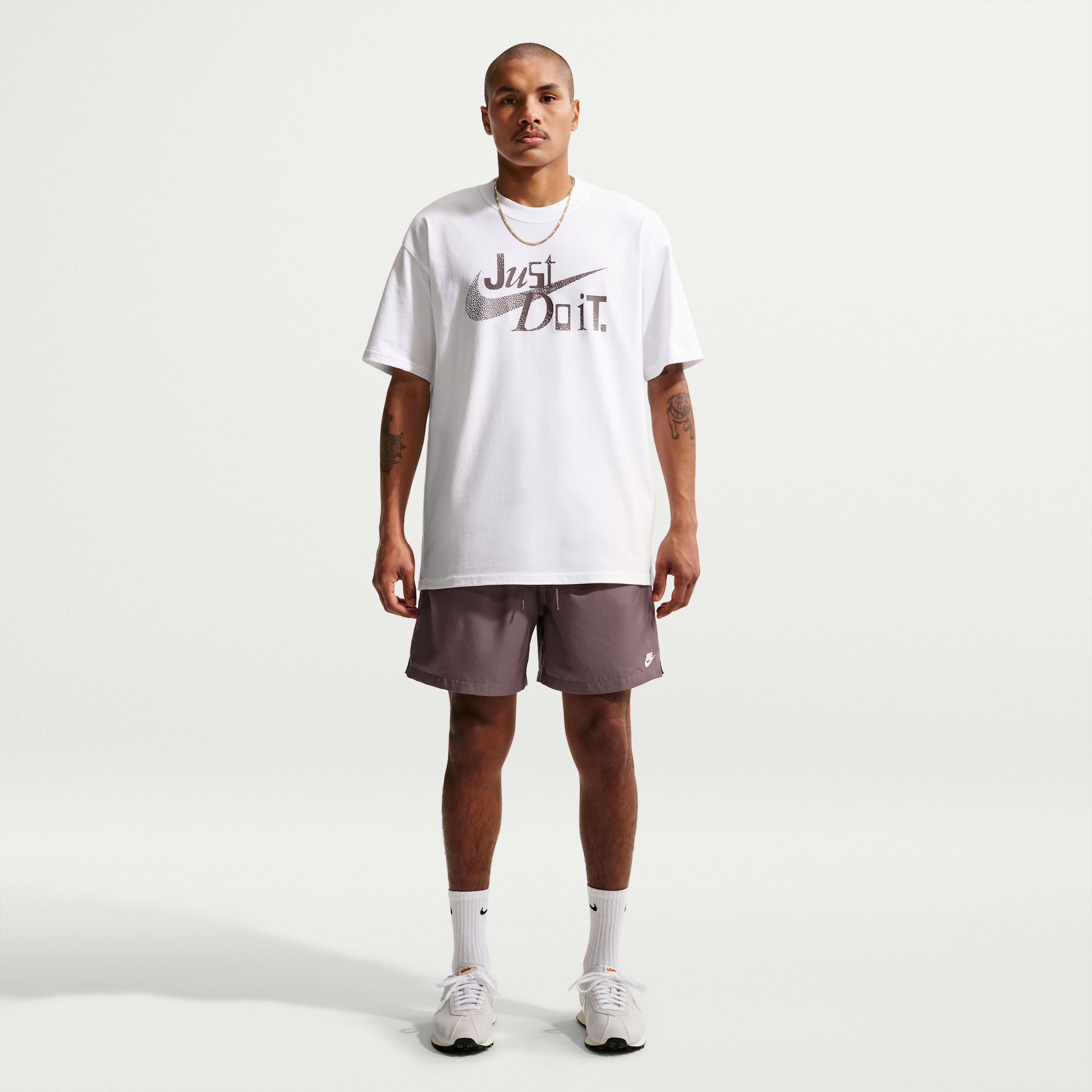 Nike Men's Club Flow Relaxed-Fit 6" Drawstring Shorts - Tattoo/White