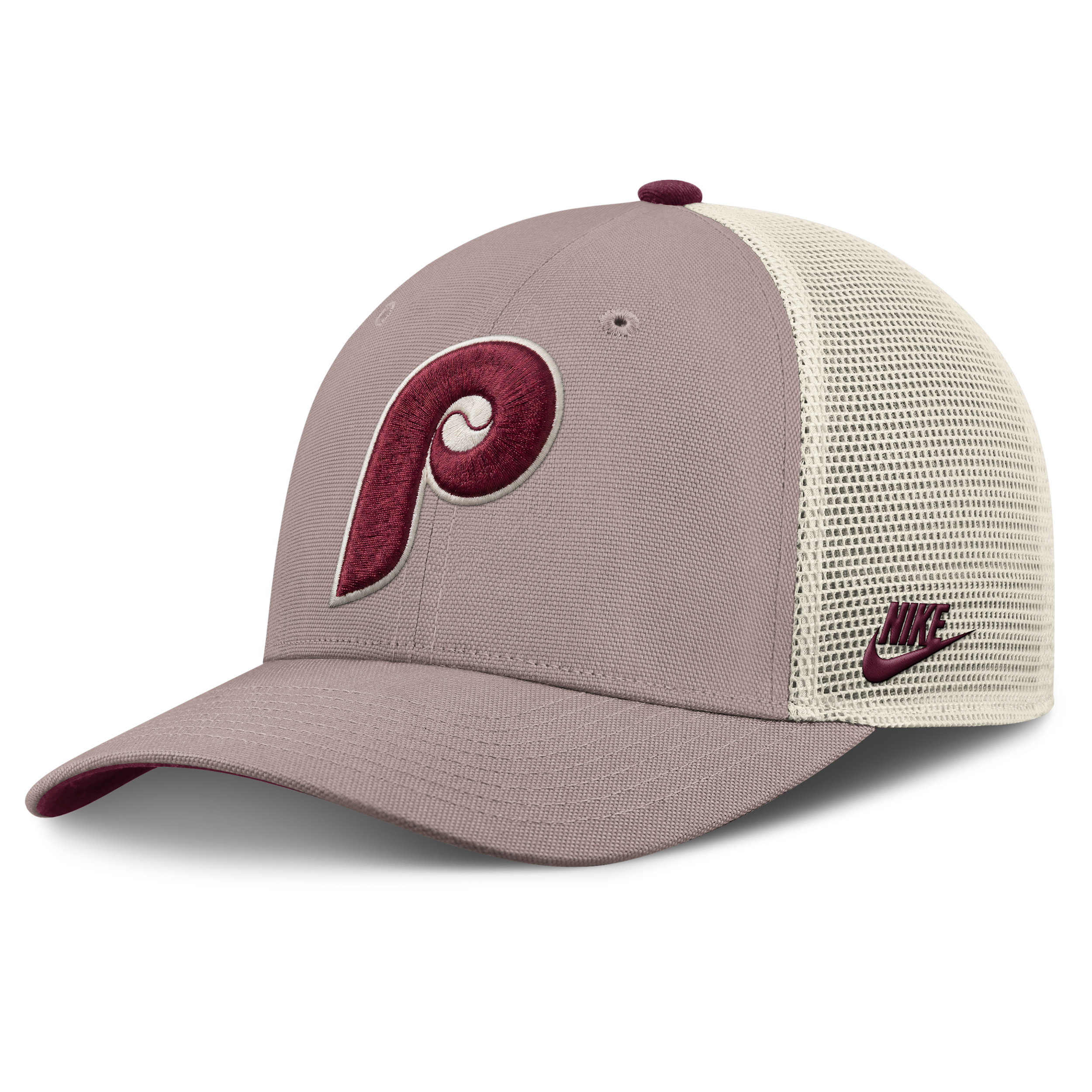 Philadelphia Phillies Cooperstown Rise Nike Men's MLB Adjustable Trucker Hat in Brown | NB1L0M6LPHP-L4S