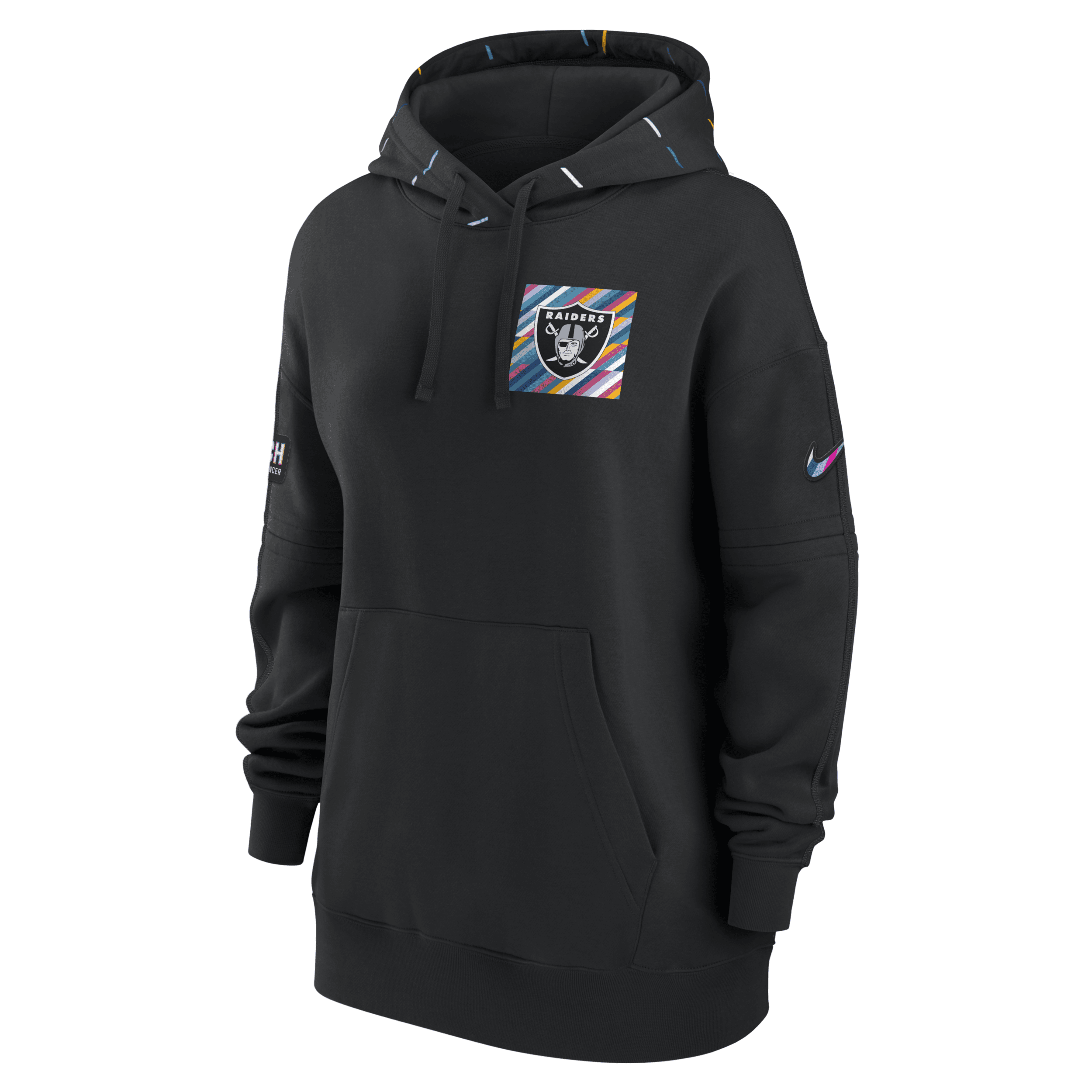 Nike Performance NFL LAS VEGAS RAIDERS MENS PULLOVER HOODIE - Zip-up  sweatshirt - black/black 