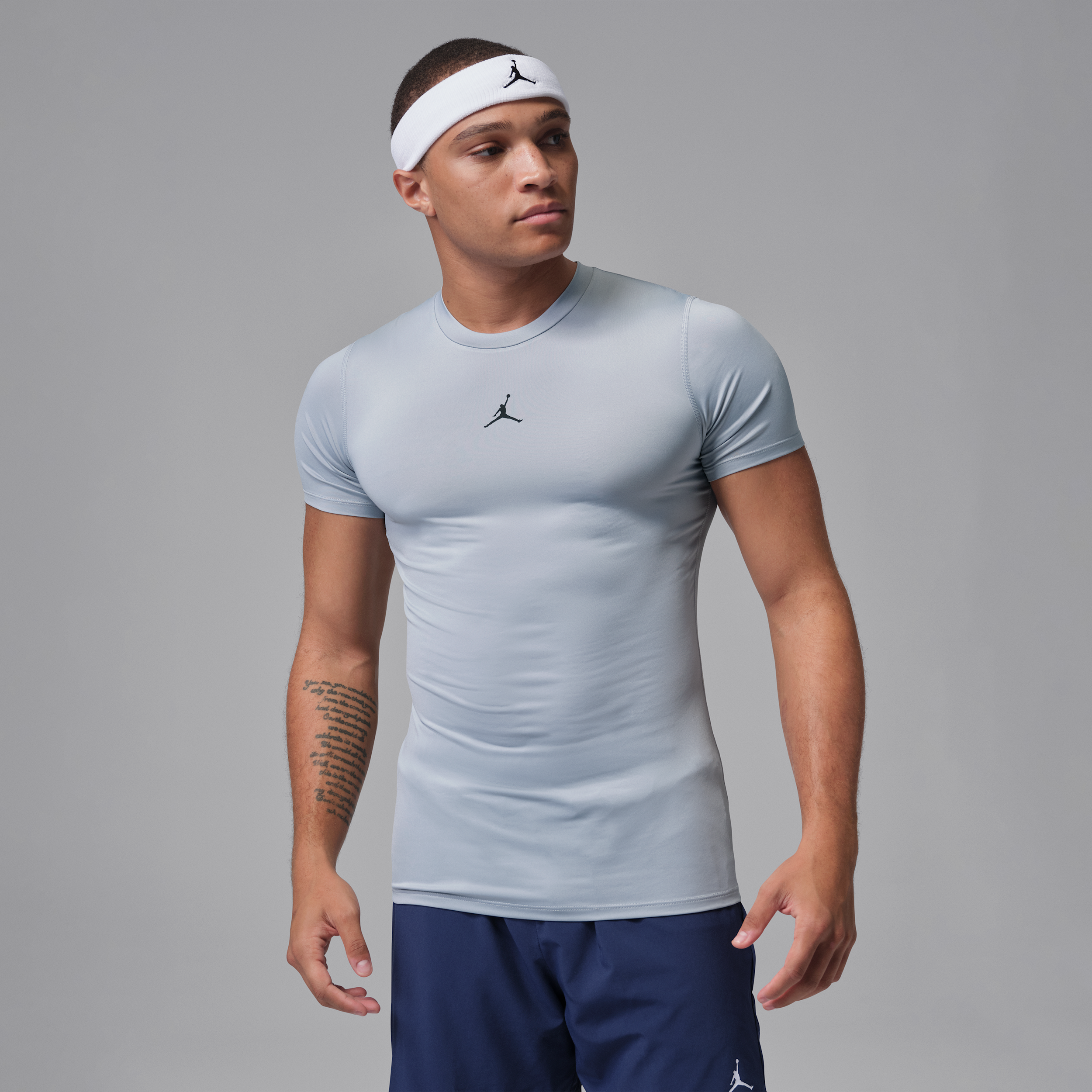 Men's Jordan Sport Dri-FIT Short-Sleeve Base Layer Top in Grey | HV4099-012