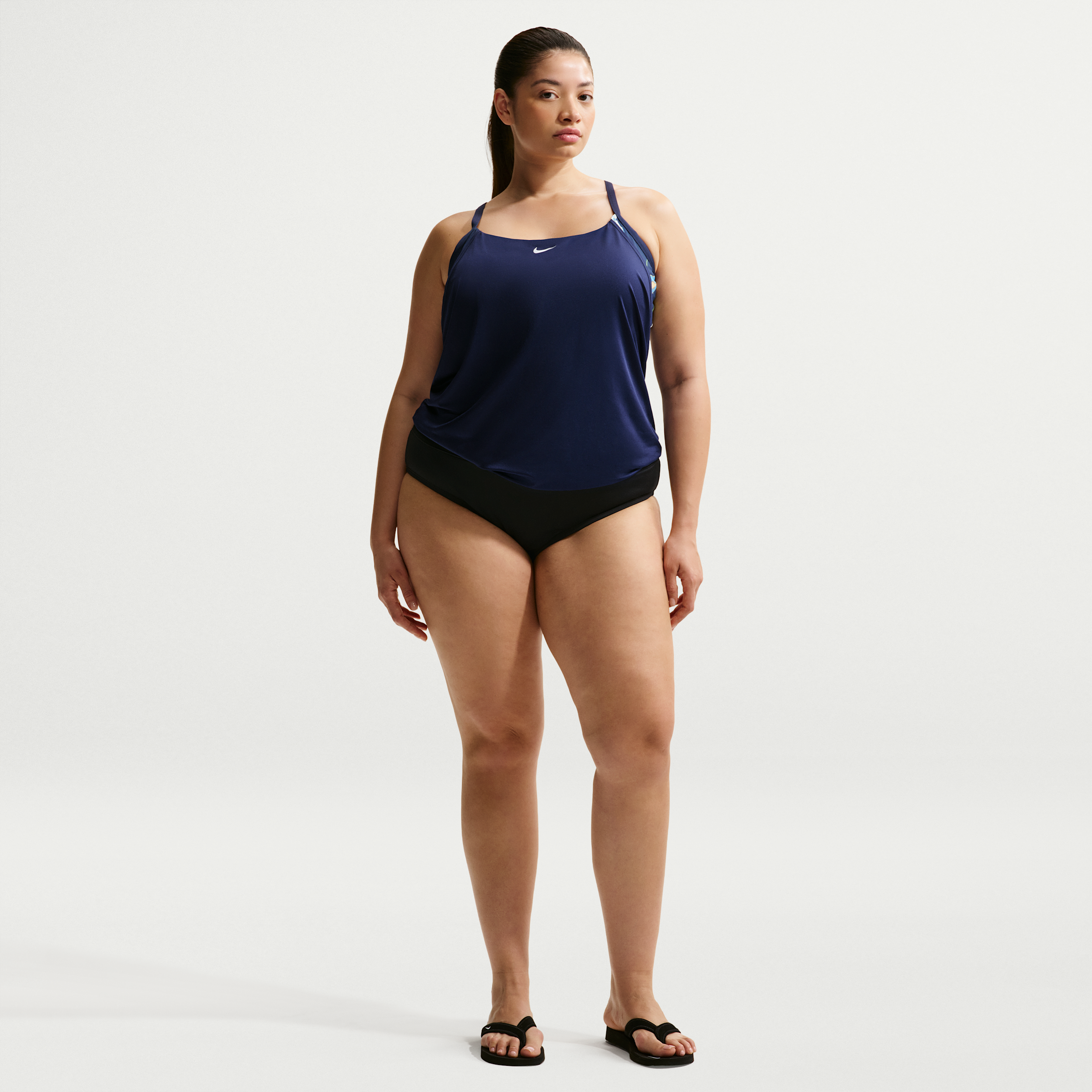 Nike Women's Swim Effortless Essential High Waist Full Bottom (Plus Size) in Black | NESSG342-001