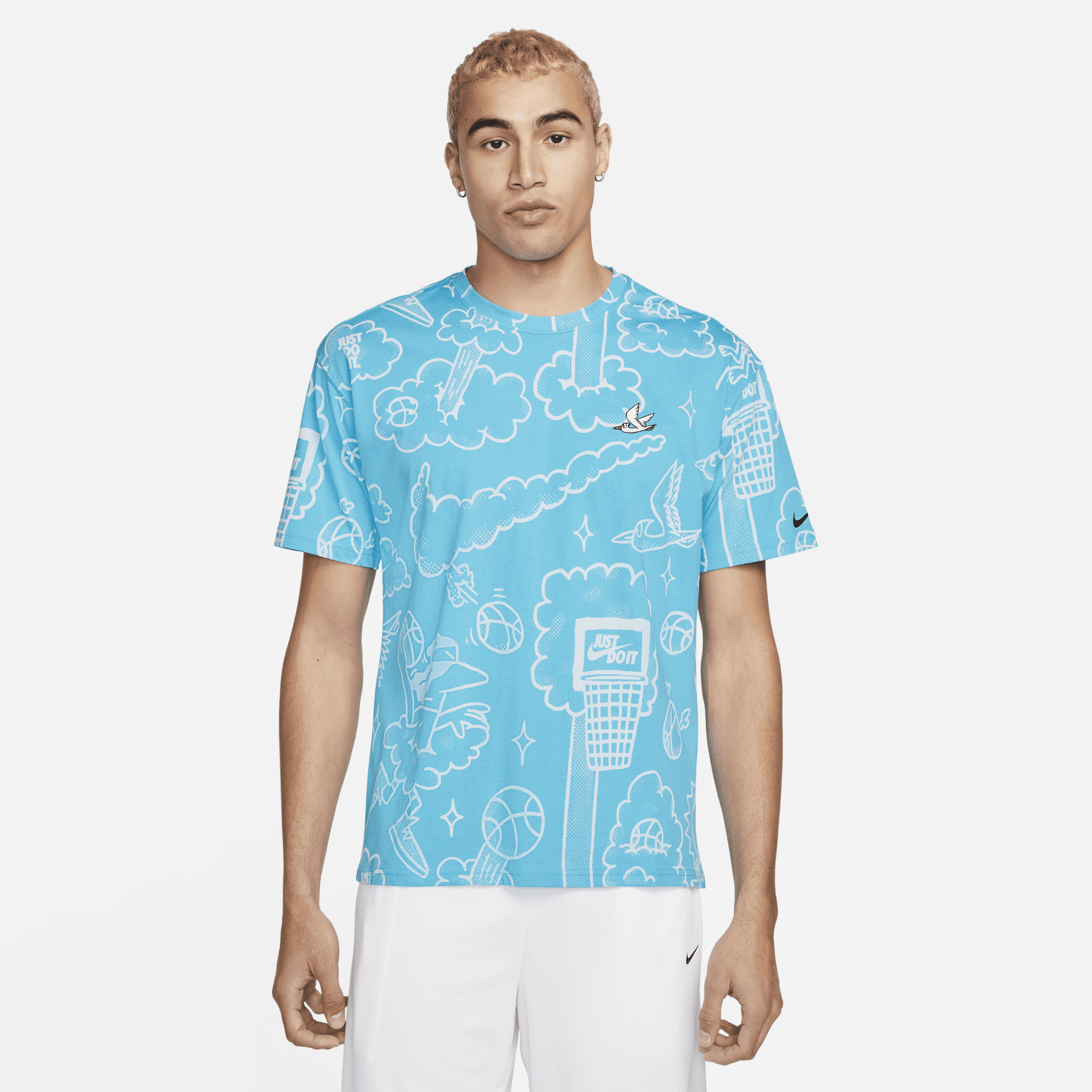 Nike Men's Max90 Allover Print Basketball T-shirt In Blue