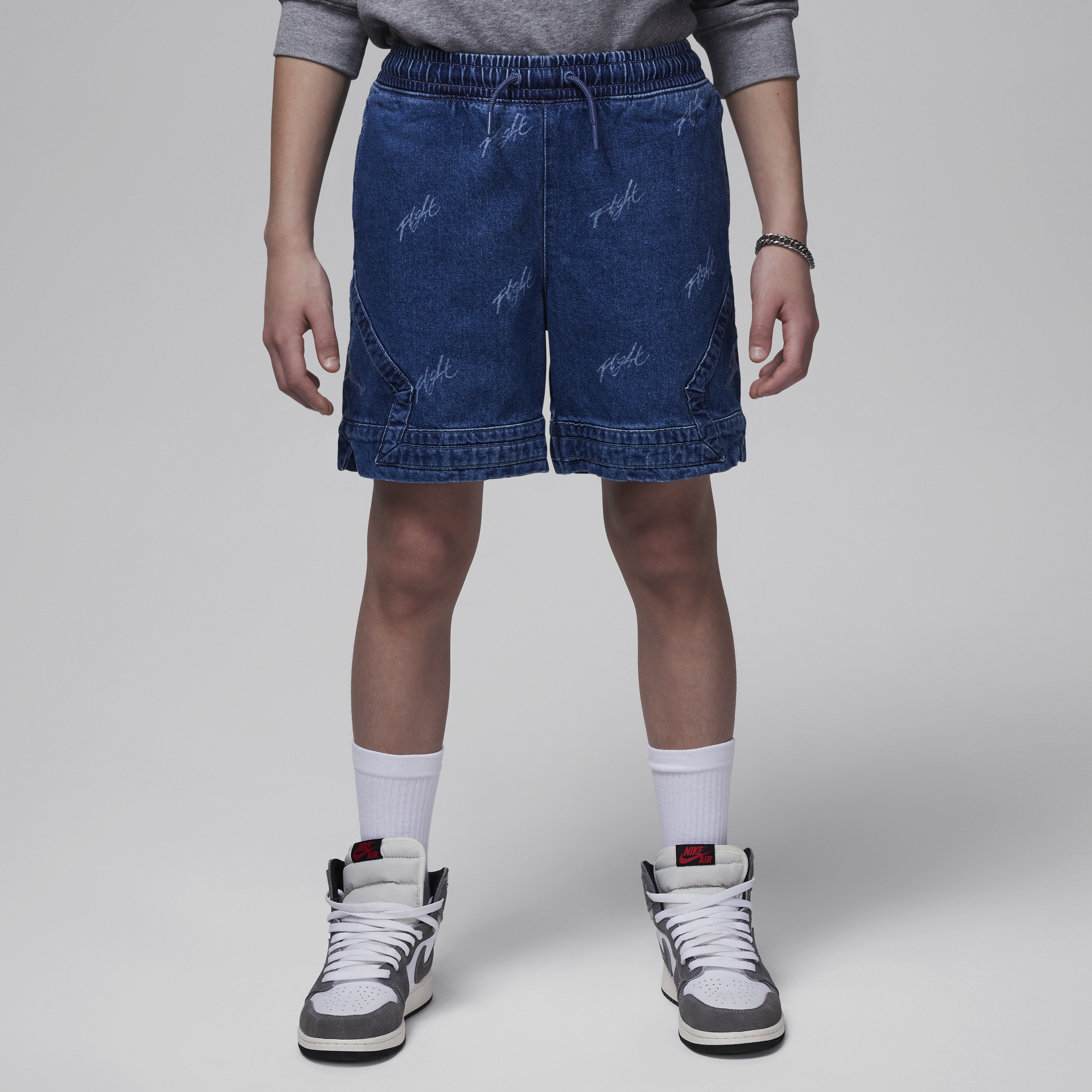 Jordan Mj Flight Heritage Big Kids' Denim Shorts In Blue
